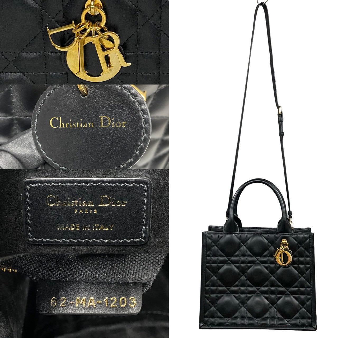 Christian Dior Book Tote Leather 2way Bag