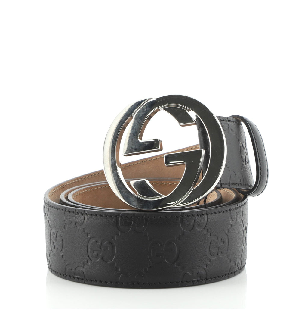 Interlocking G Belt Guccissima Leather Wide 95