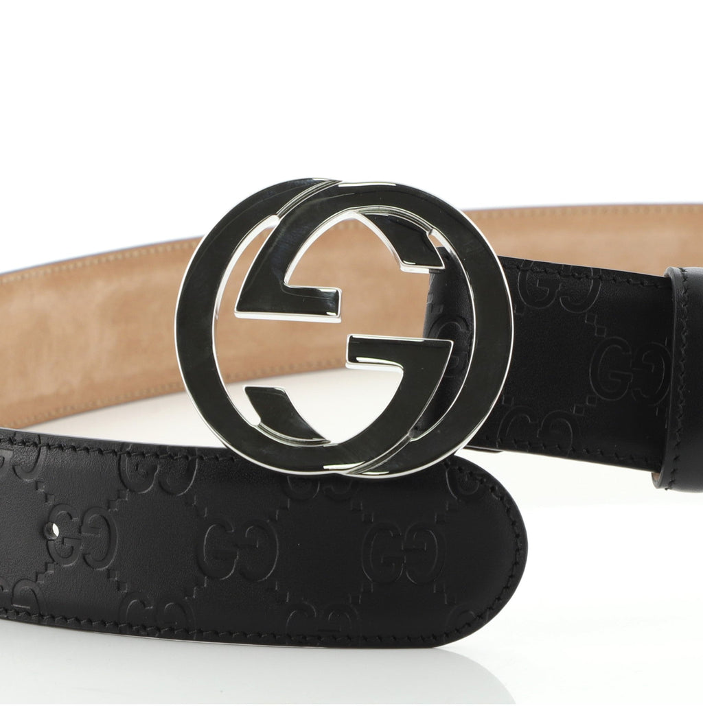 Interlocking G Belt Guccissima Leather Wide 95