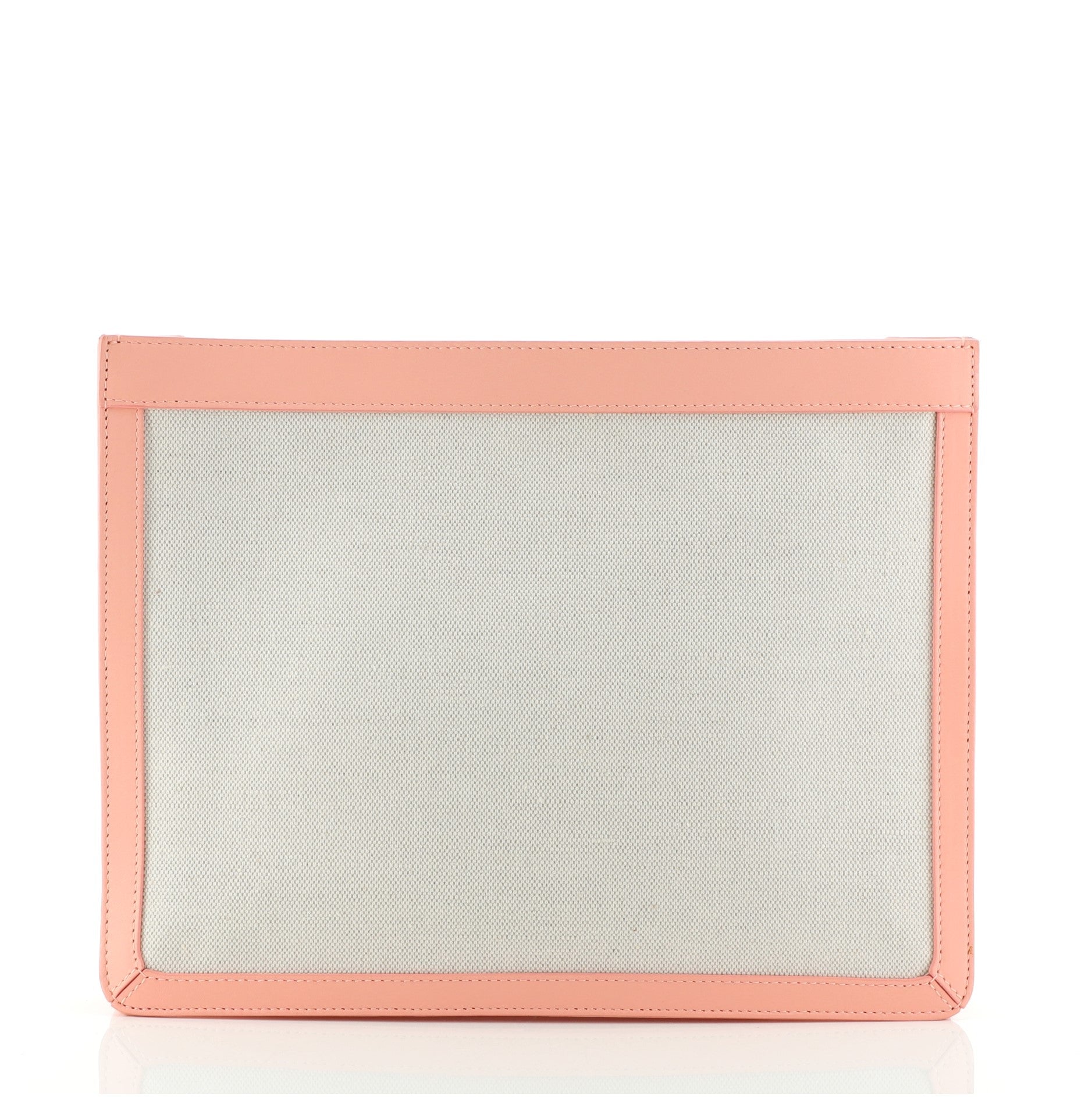 Navy Clutch Canvas with Leather Large