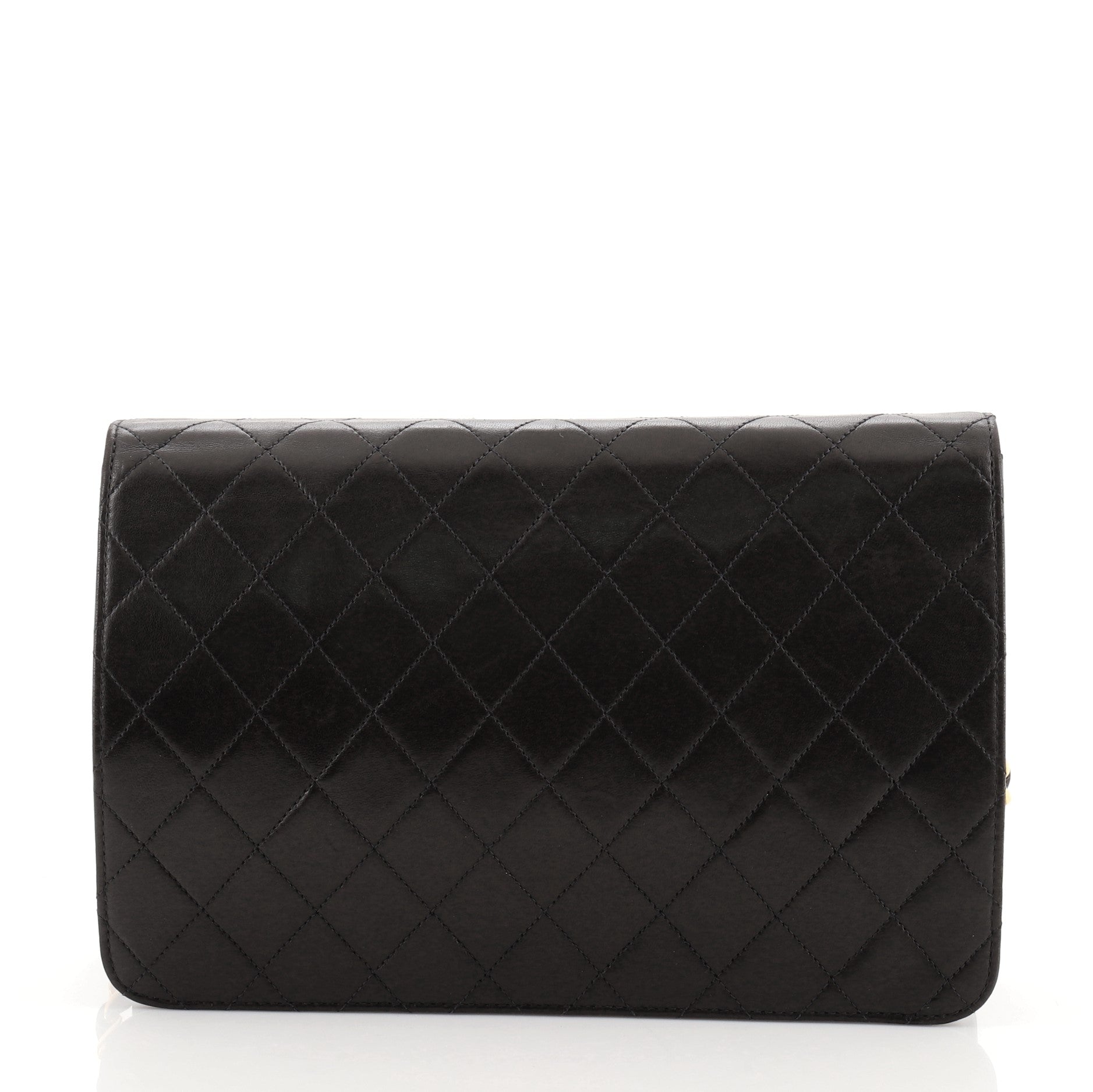 Vintage Clutch with Chain Quilted Leather Medium