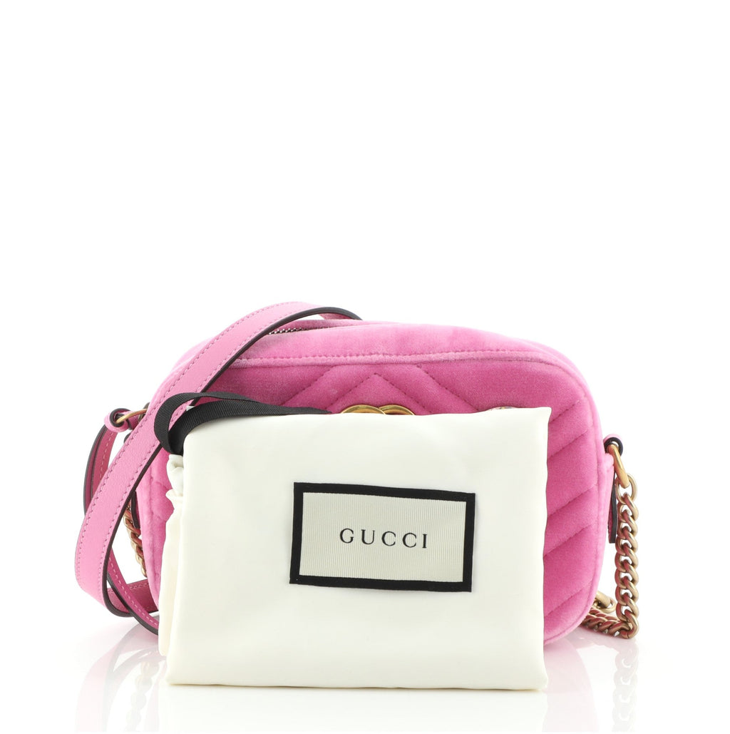 GG Marmont Shoulder Bag Crystal Embellished Matelasse Velvet Mini