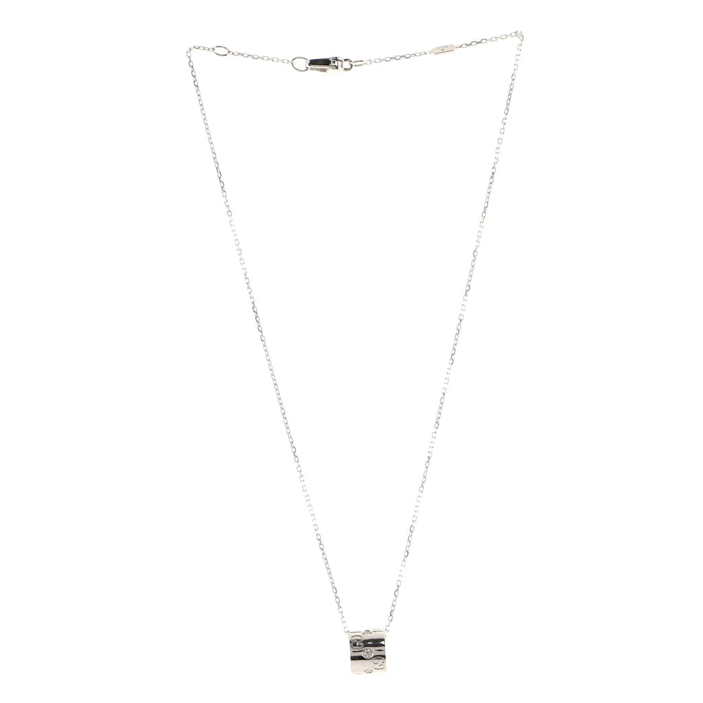 Icon Twirl Pendant Necklace 18K White Gold with Diamond