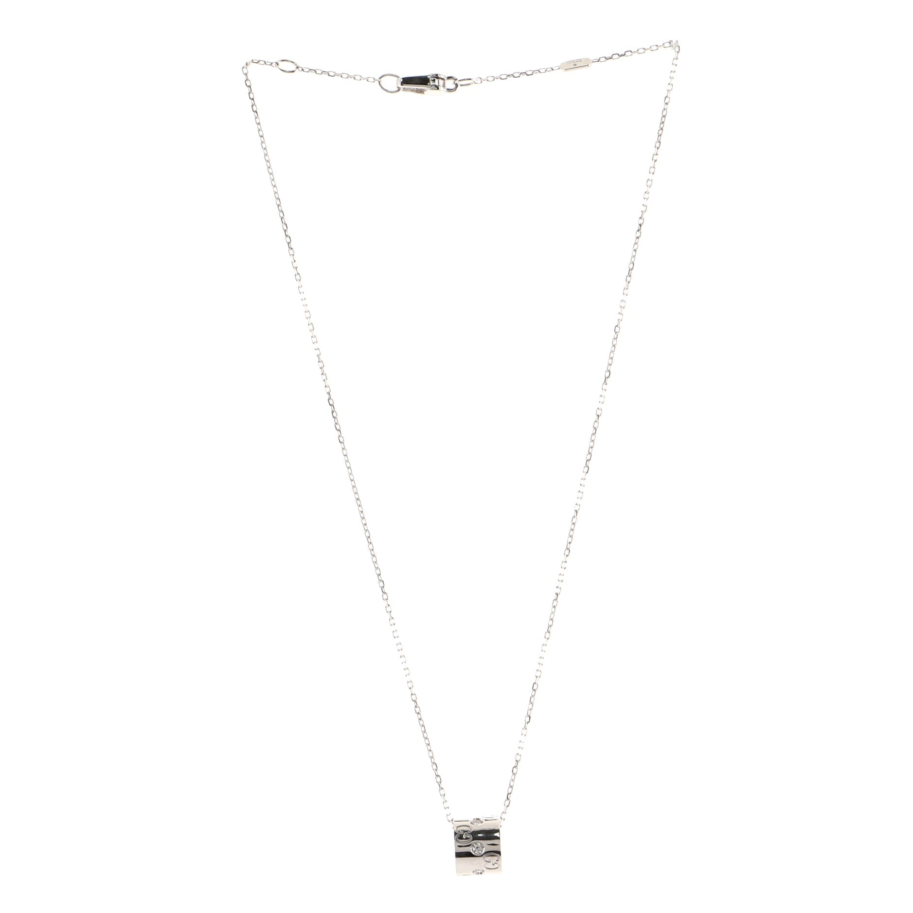 Icon Twirl Pendant Necklace 18K White Gold with Diamond
