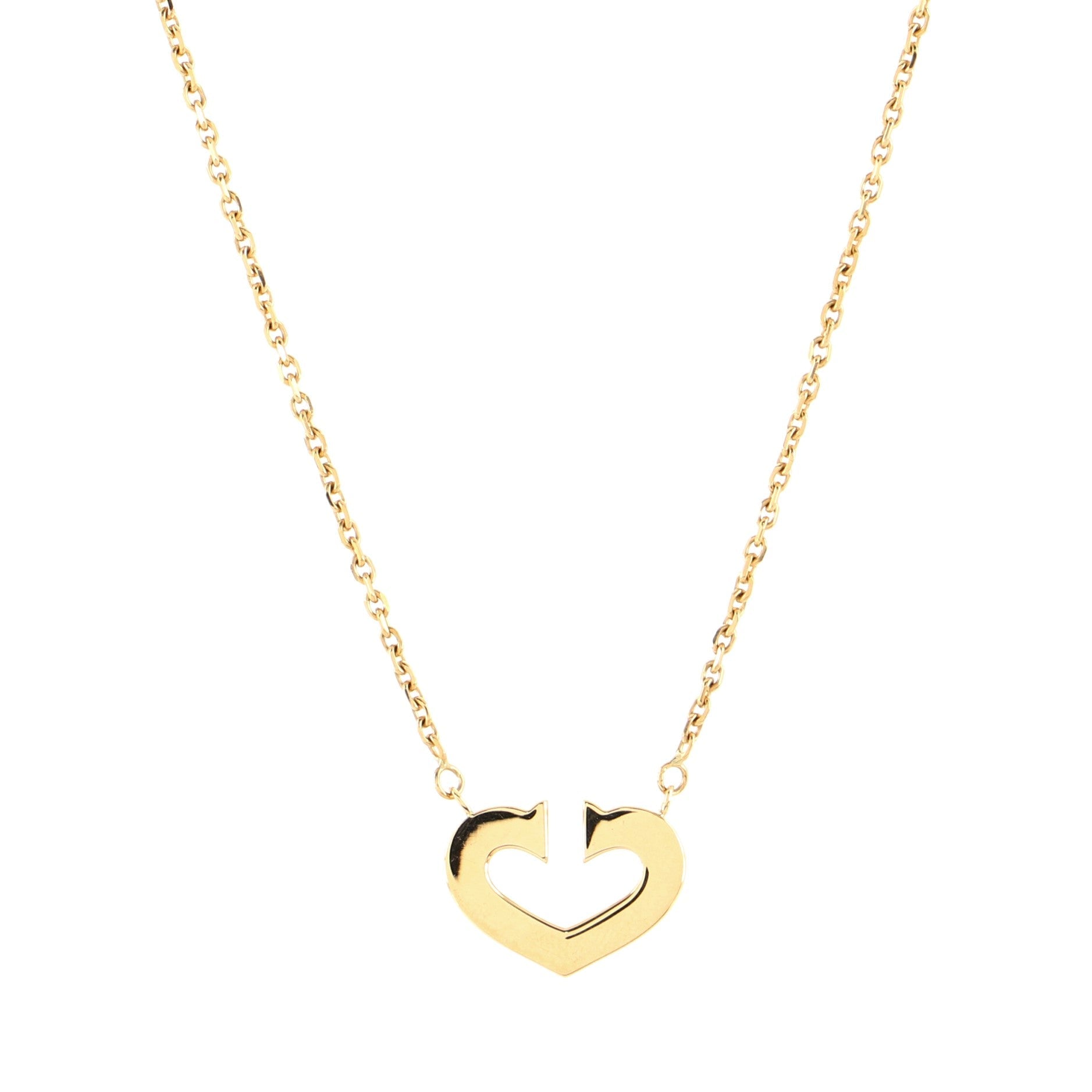 C Heart de Cartier Pendant Necklace 18K Yellow Gold