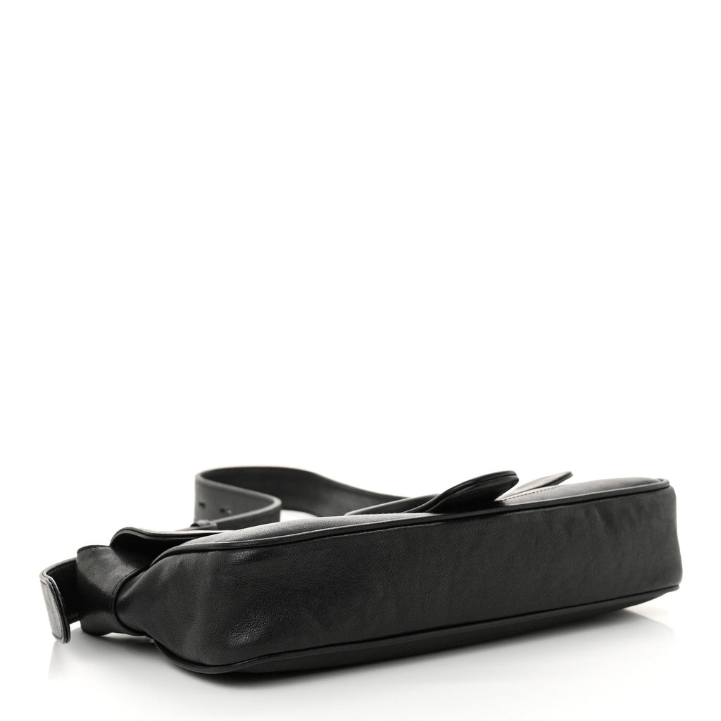 Goatskin Small GG Monochrome Aphrodite Shoulder Bag Black