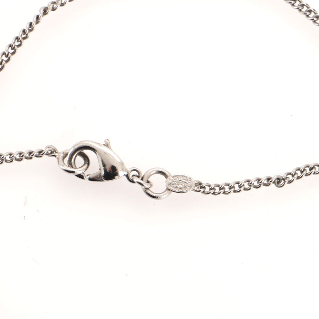 CC Padlock and Heart Key Pendant Necklace Metal and Enamel