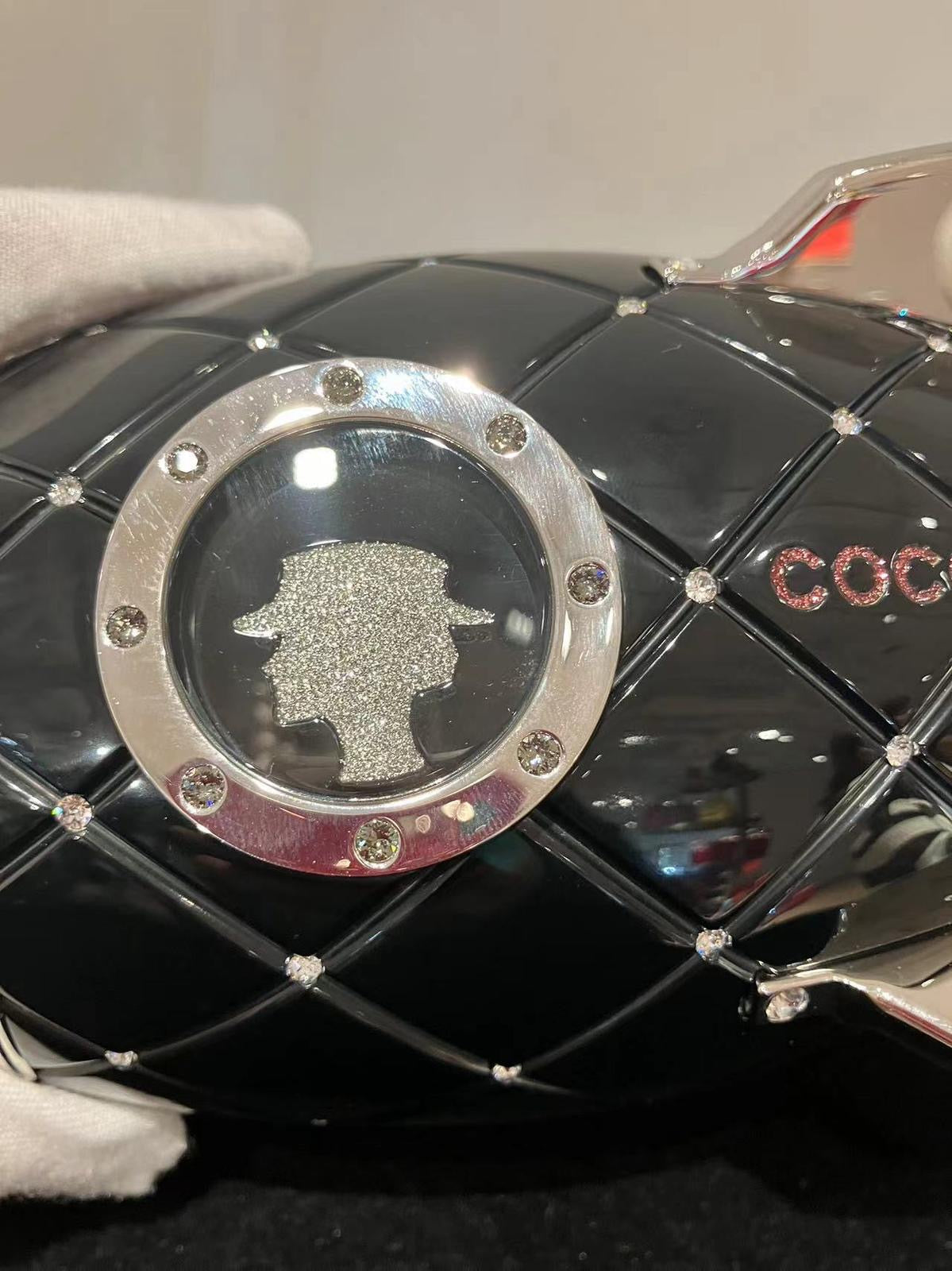 Chanel Limited Edition Plexiglass Crystal Rocket Ship Minaudière Clutch Black 2017