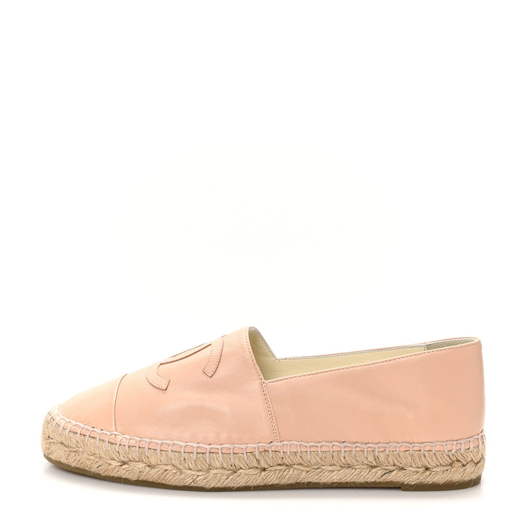 Lambskin CC Espadrilles 40 Nude