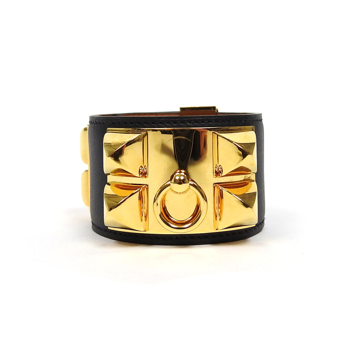 Hermes Collier de Chien Cuff Bracelet in Black