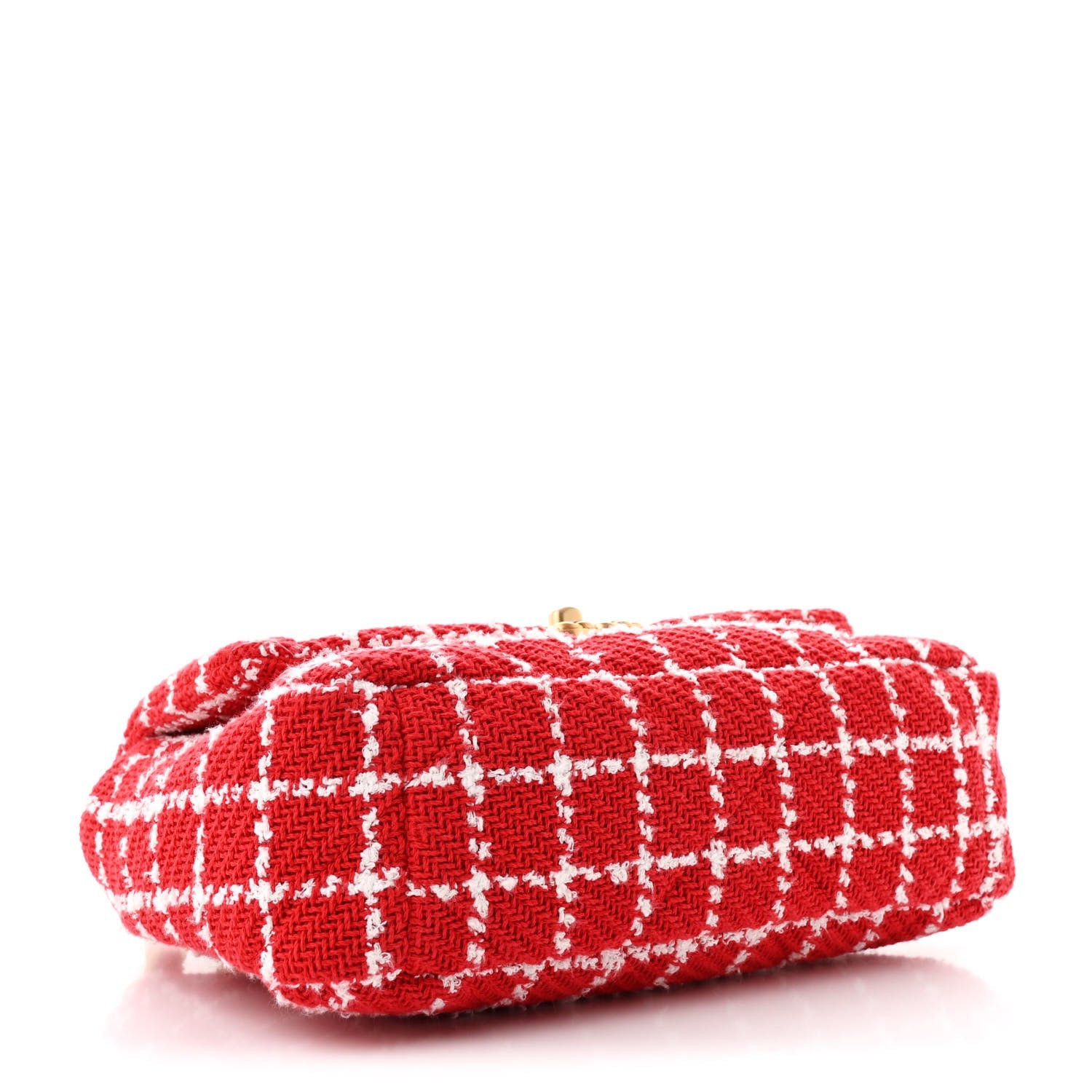 Tweed Quilted Medium Chanel 19 Flap Red White