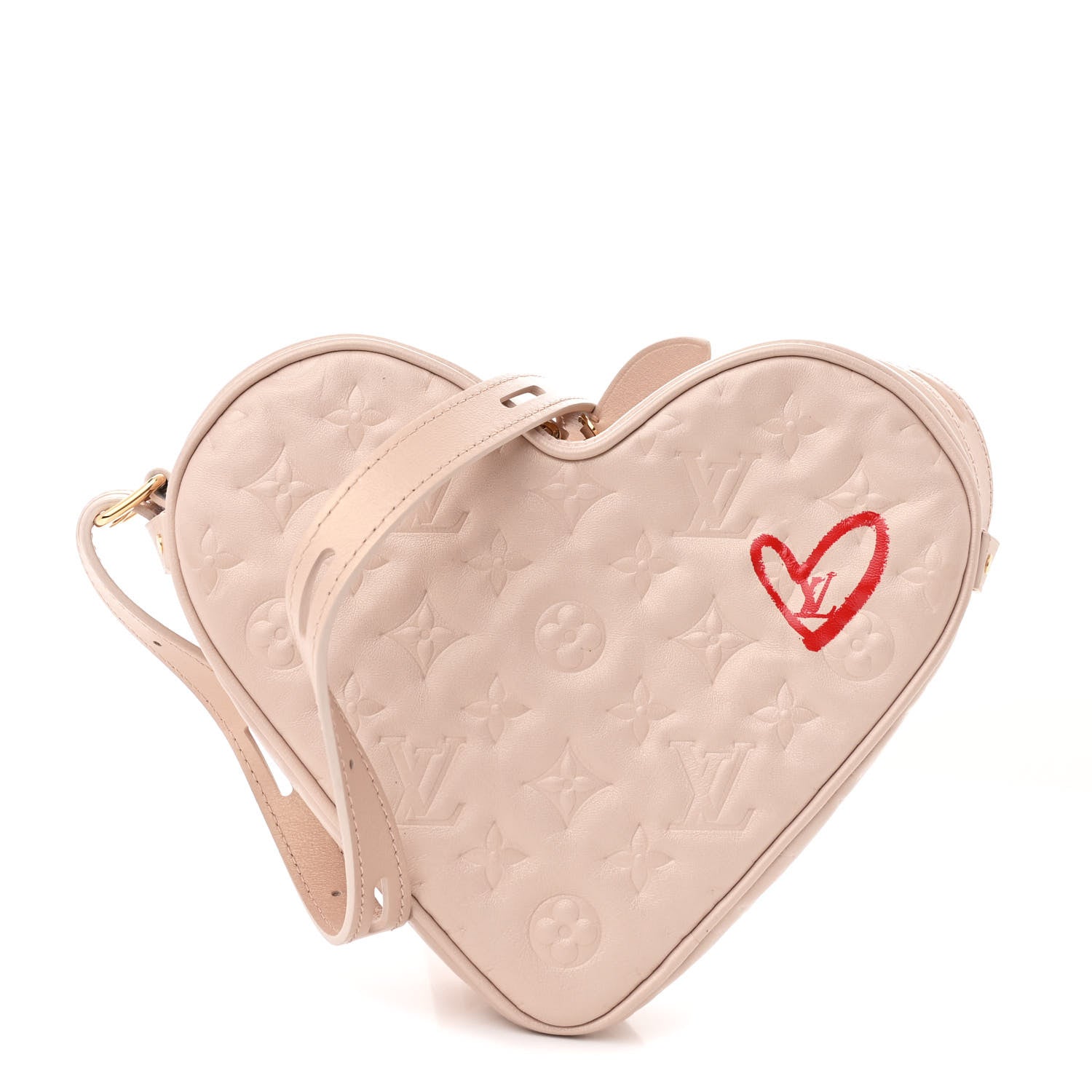 Lambskin Embossed Monogram Fall In Love Sac Coeur Light Pink