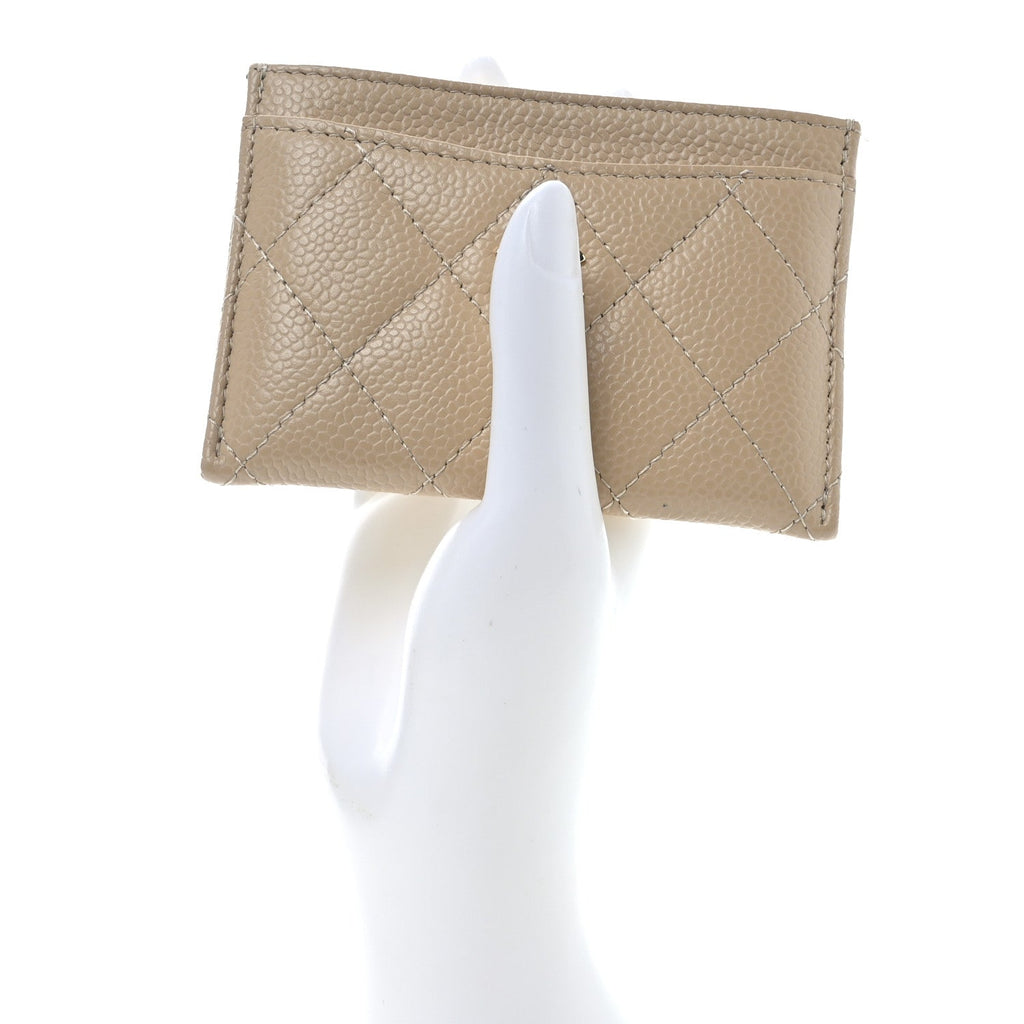 Caviar Quilted  Holder Beige