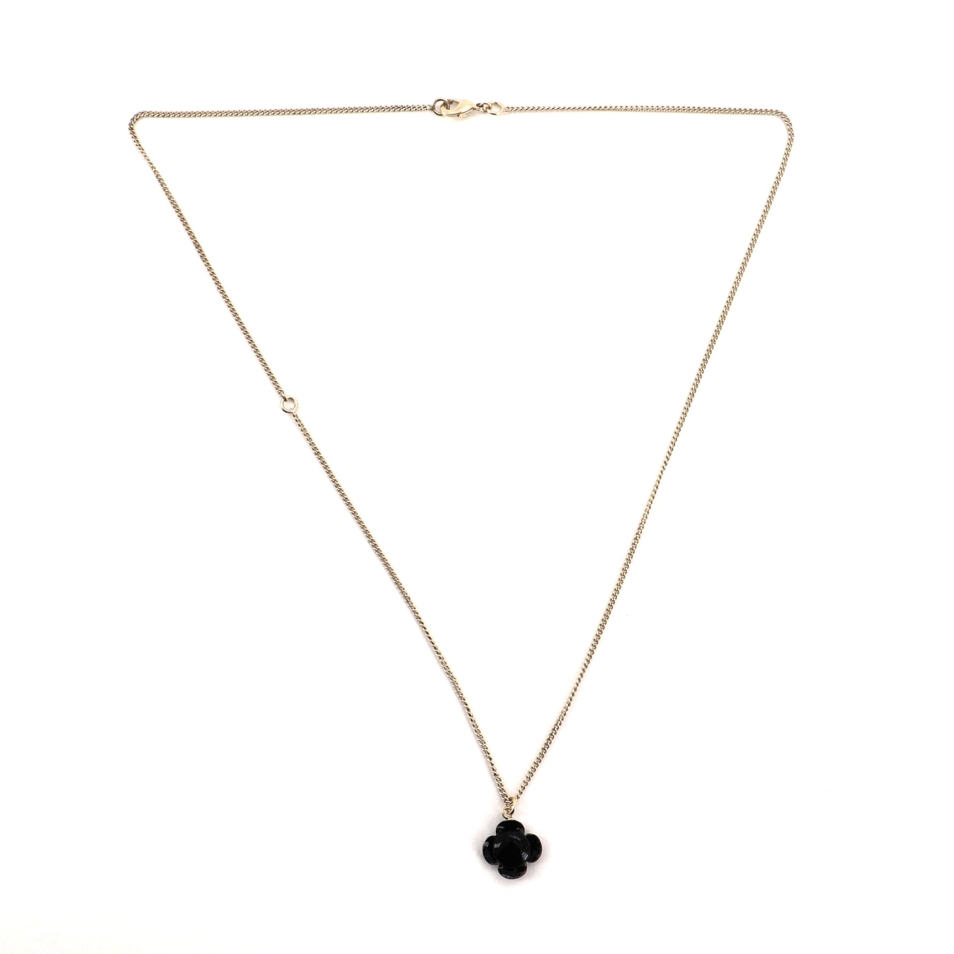 Camellia Pendant Necklace Metal with Enamel