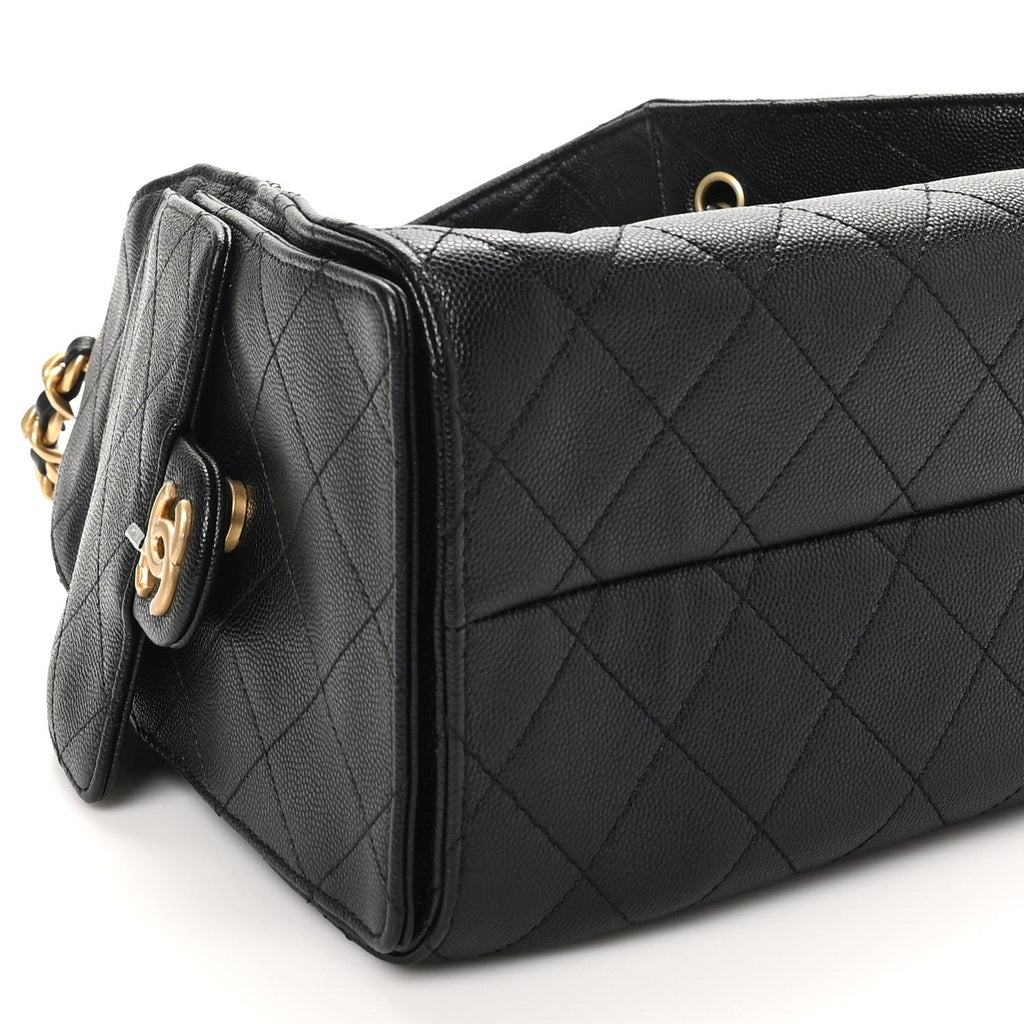Caviar Quilted Small Chanel 25 Handbag Black