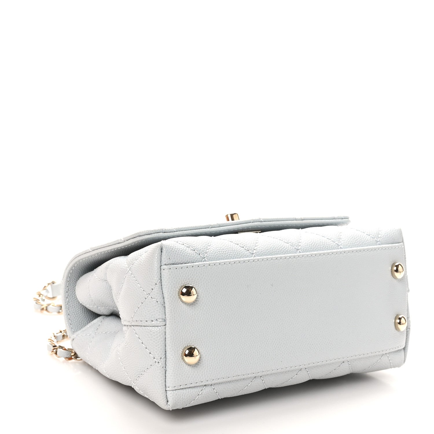 Caviar Quilted Extra Mini Coco Handle Flap Light Blue