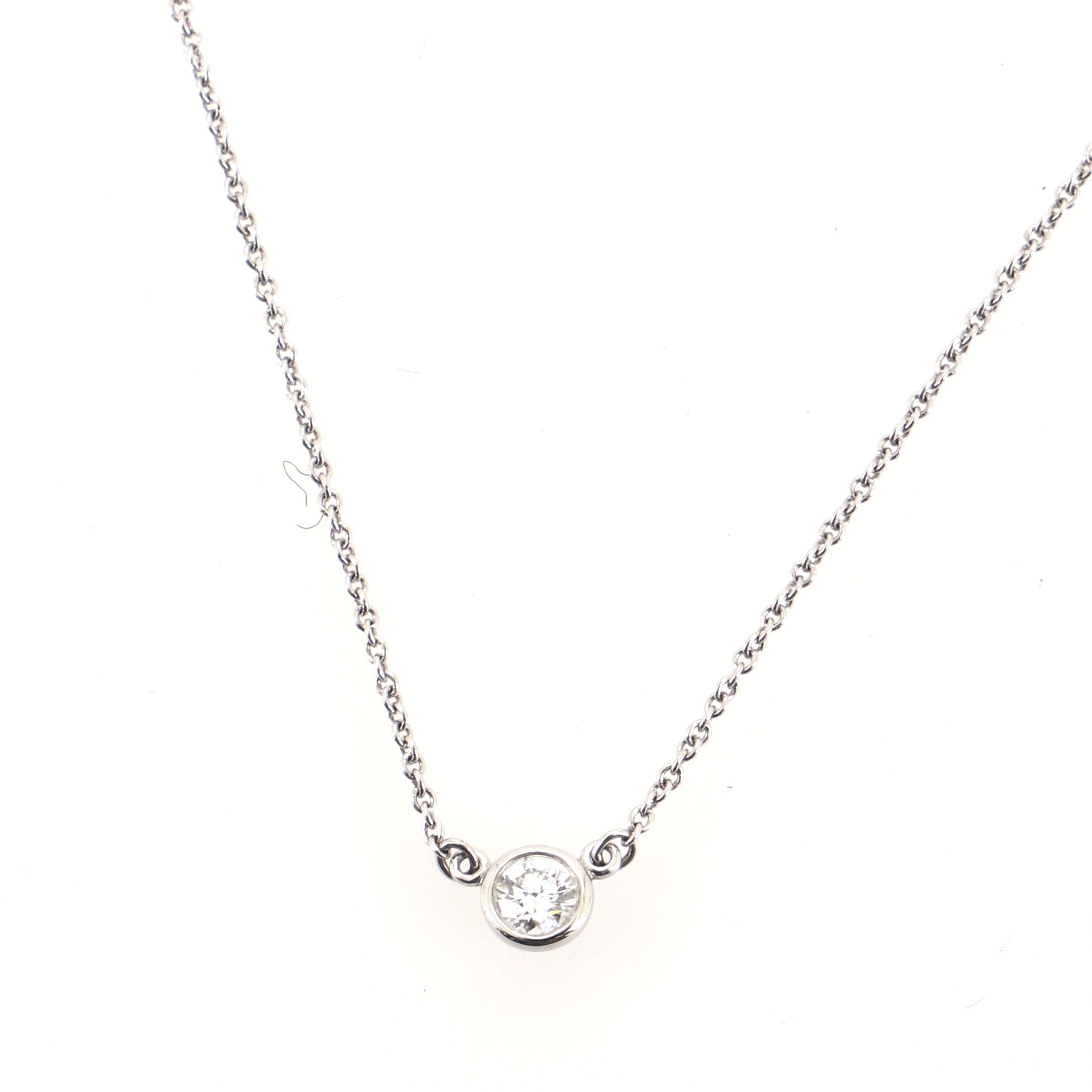 Elsa Peretti Diamonds By The Yard Pendant Necklace Platinum with Diamond .17CT