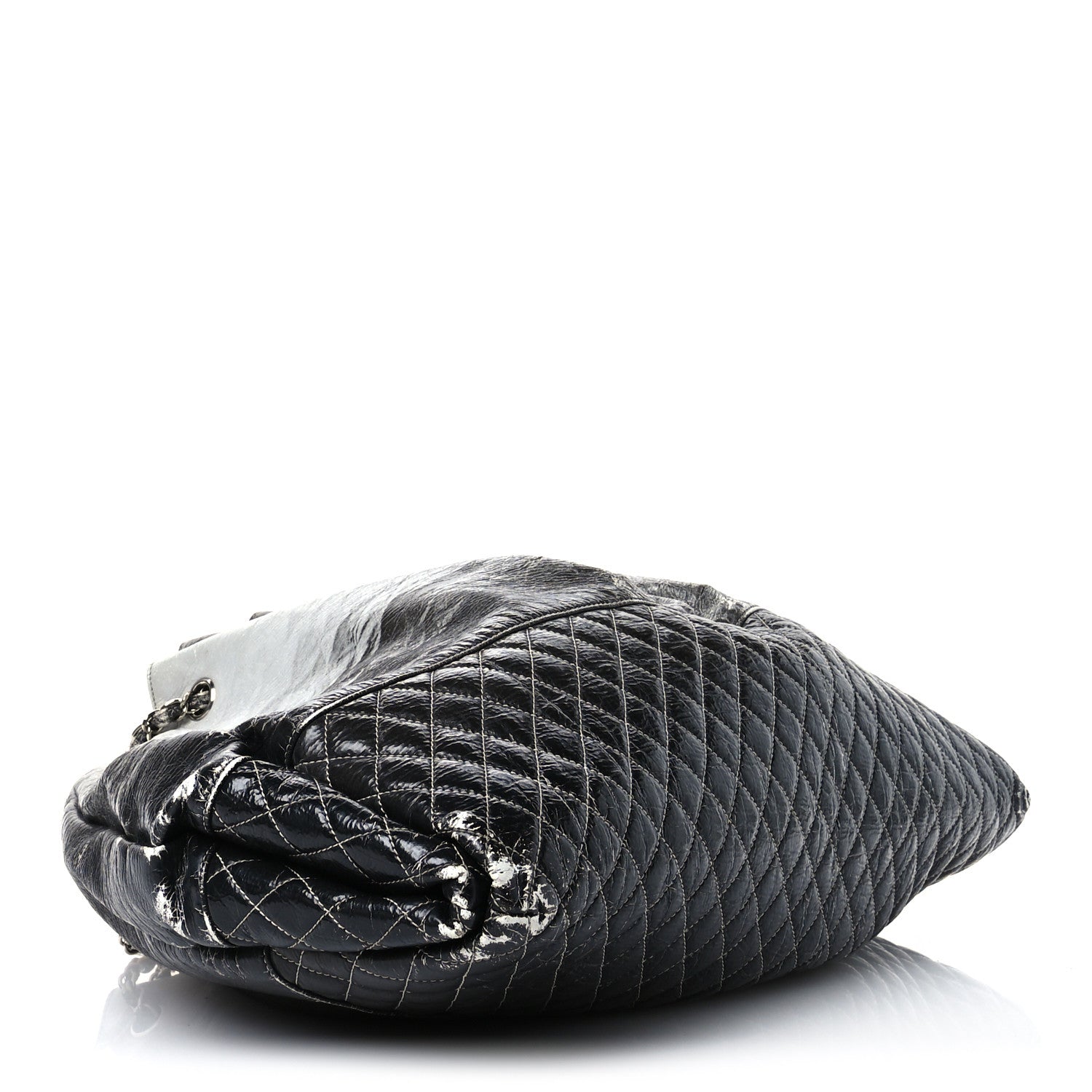 Vinyl Quilted Melrose Degrade Tote Black