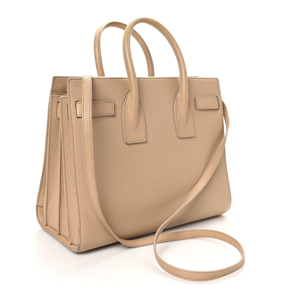 Grained Calfskin Small Sac De Jour Dark Beige