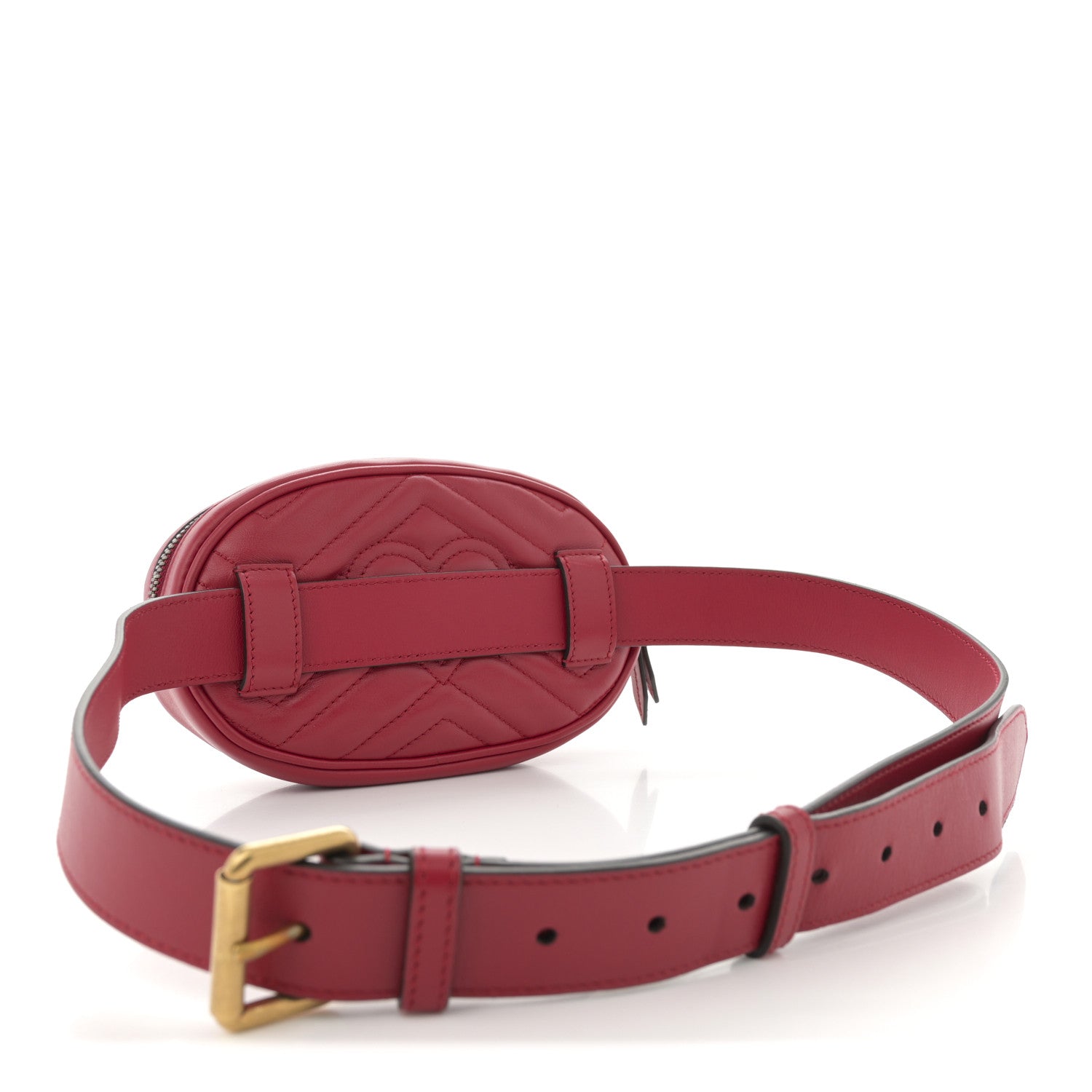 Calfskin Matelasse GG Marmont Belt Bag 95 38 Hibiscus Red