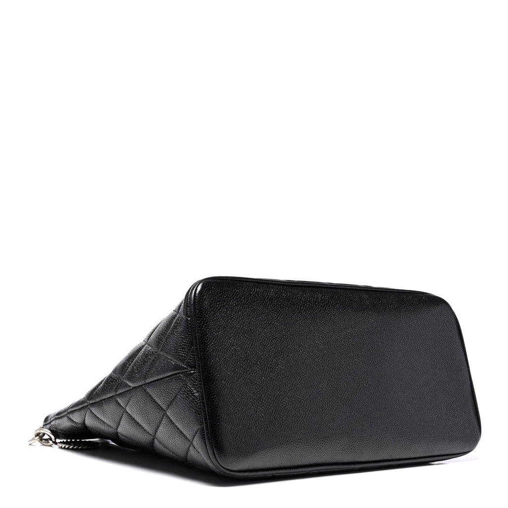Caviar Quilted Medallion Tote Black
