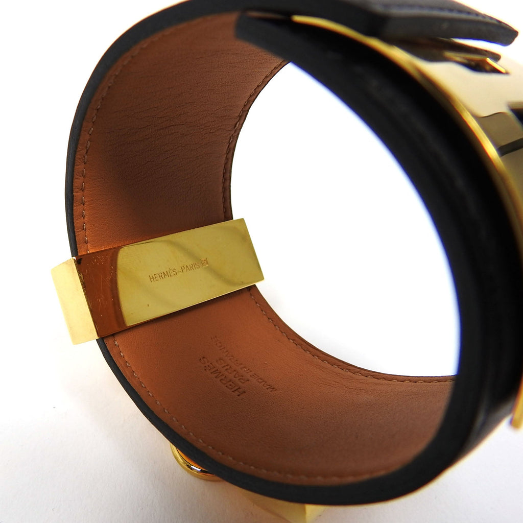 Hermes Collier de Chien Cuff Bracelet in Black