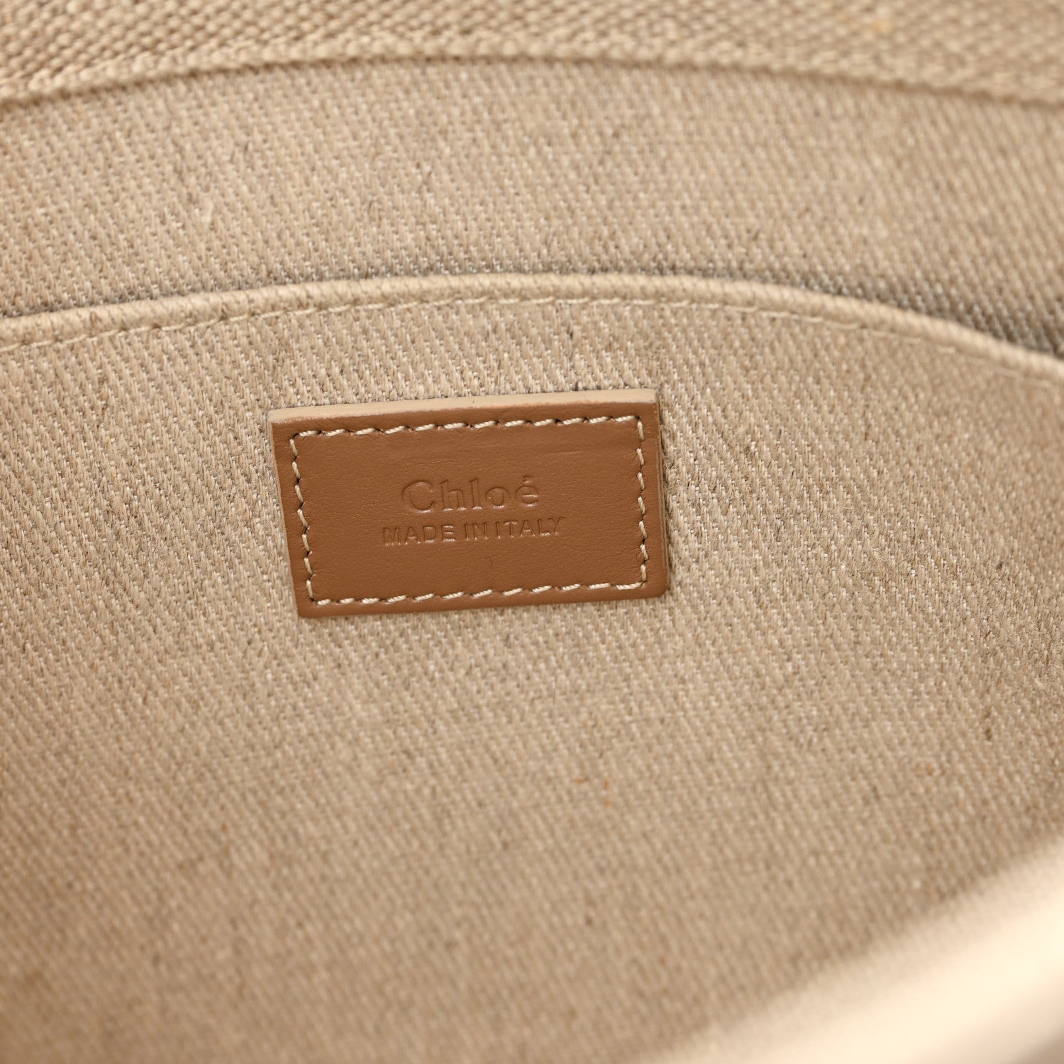 Linen Calfskin Medium Woody Ribbon Tote Blushy Beige