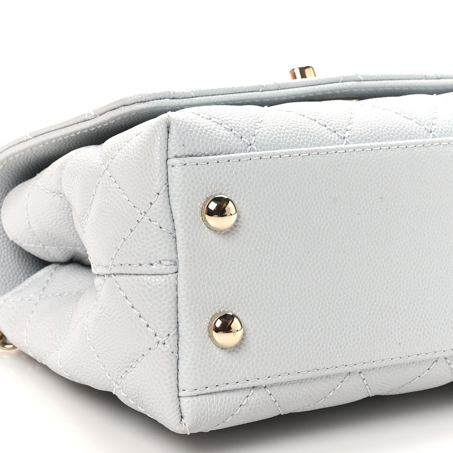 Caviar Quilted Extra Mini Coco Handle Flap Light Blue