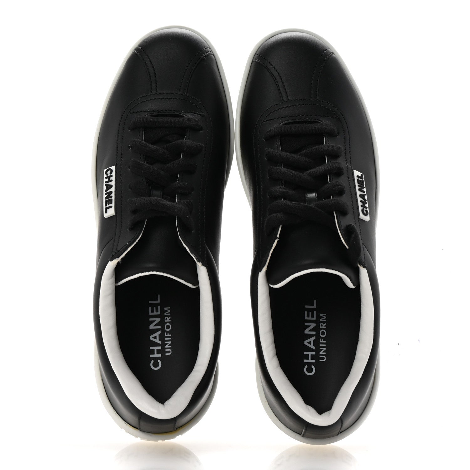 Calfskin CC Womens Sneakers 37.5 Black