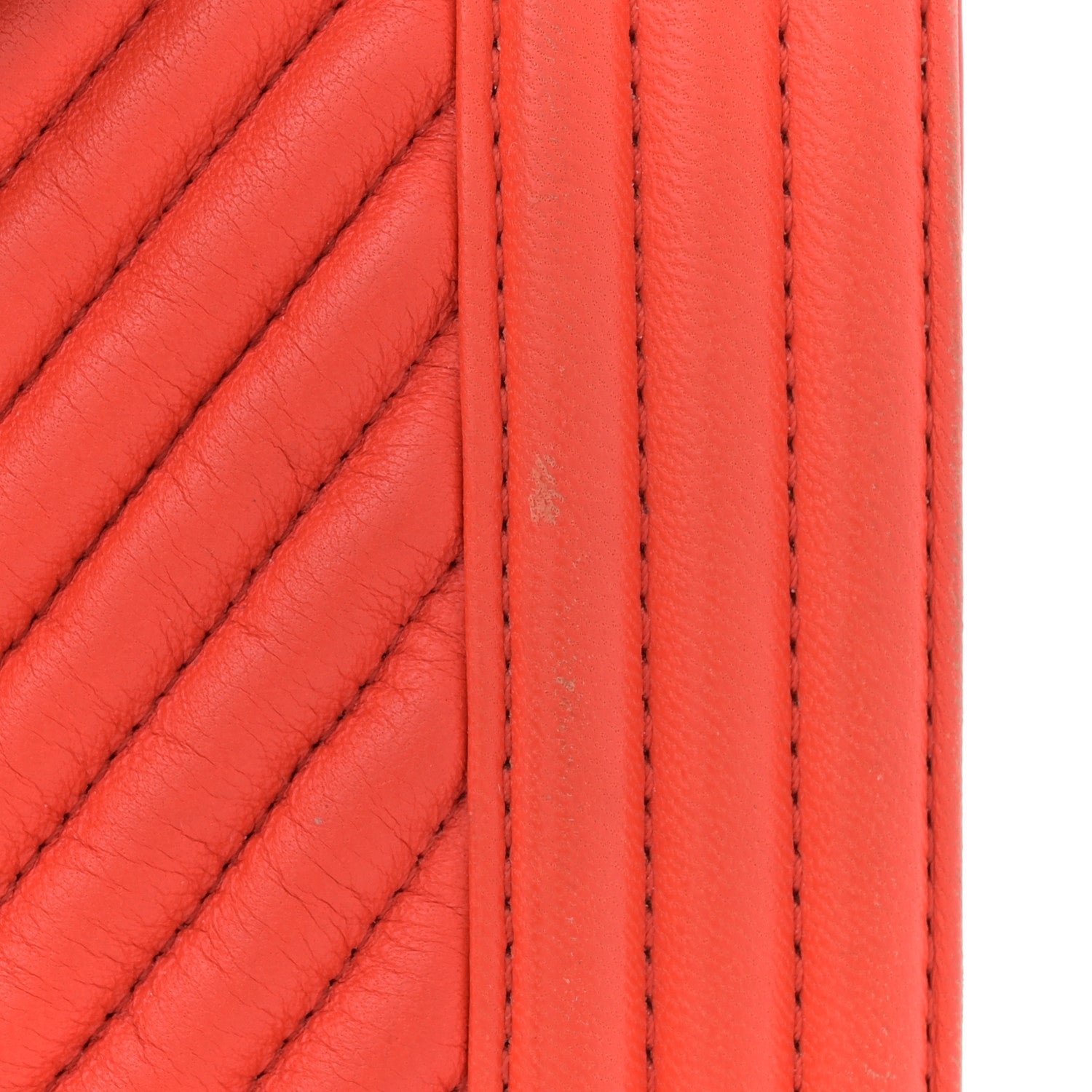 Wrinkled Lambskin Chevron Quilted Medium Boy Flap Orange