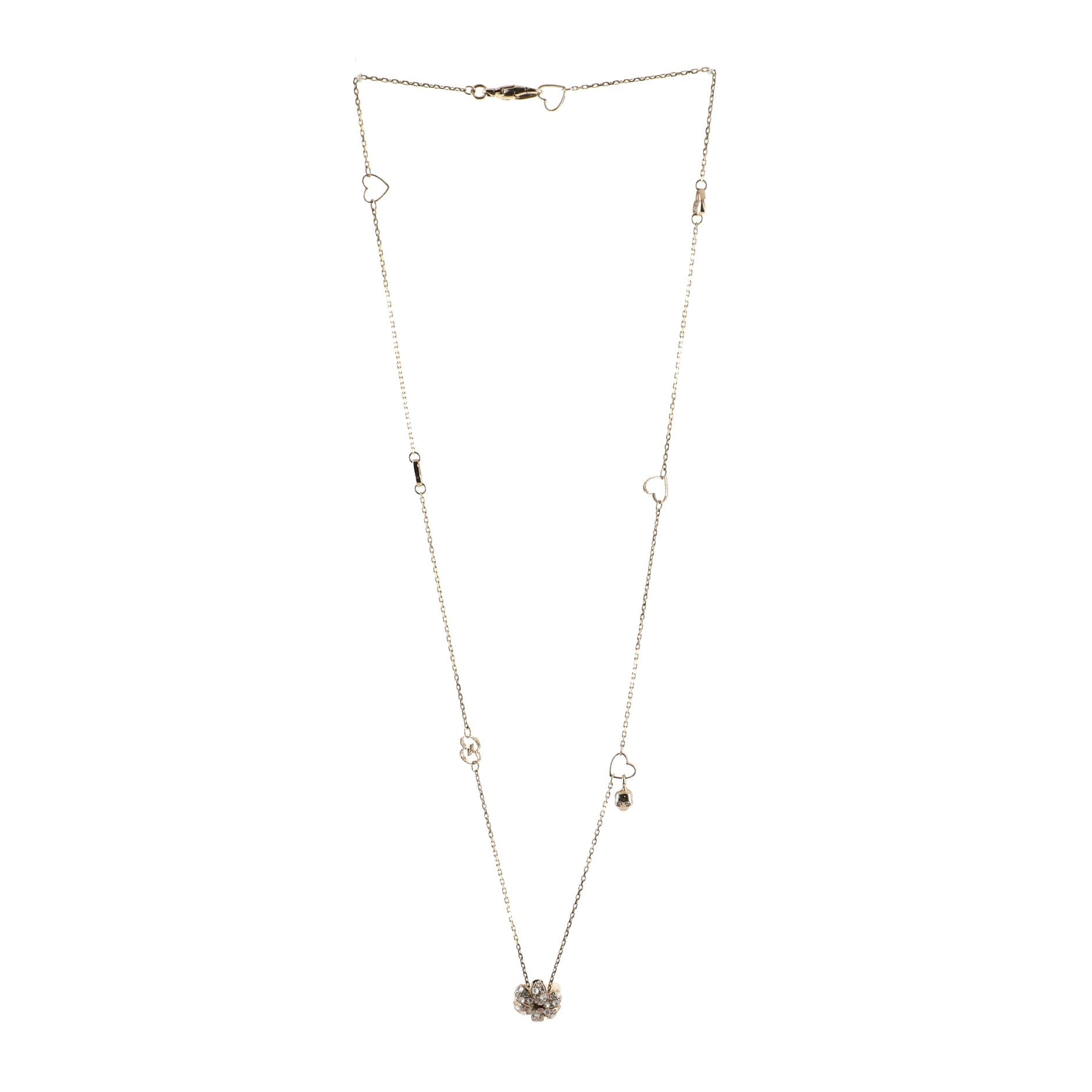 Flora Pendant Necklace 18K Yellow Gold with Diamonds and Moonstone