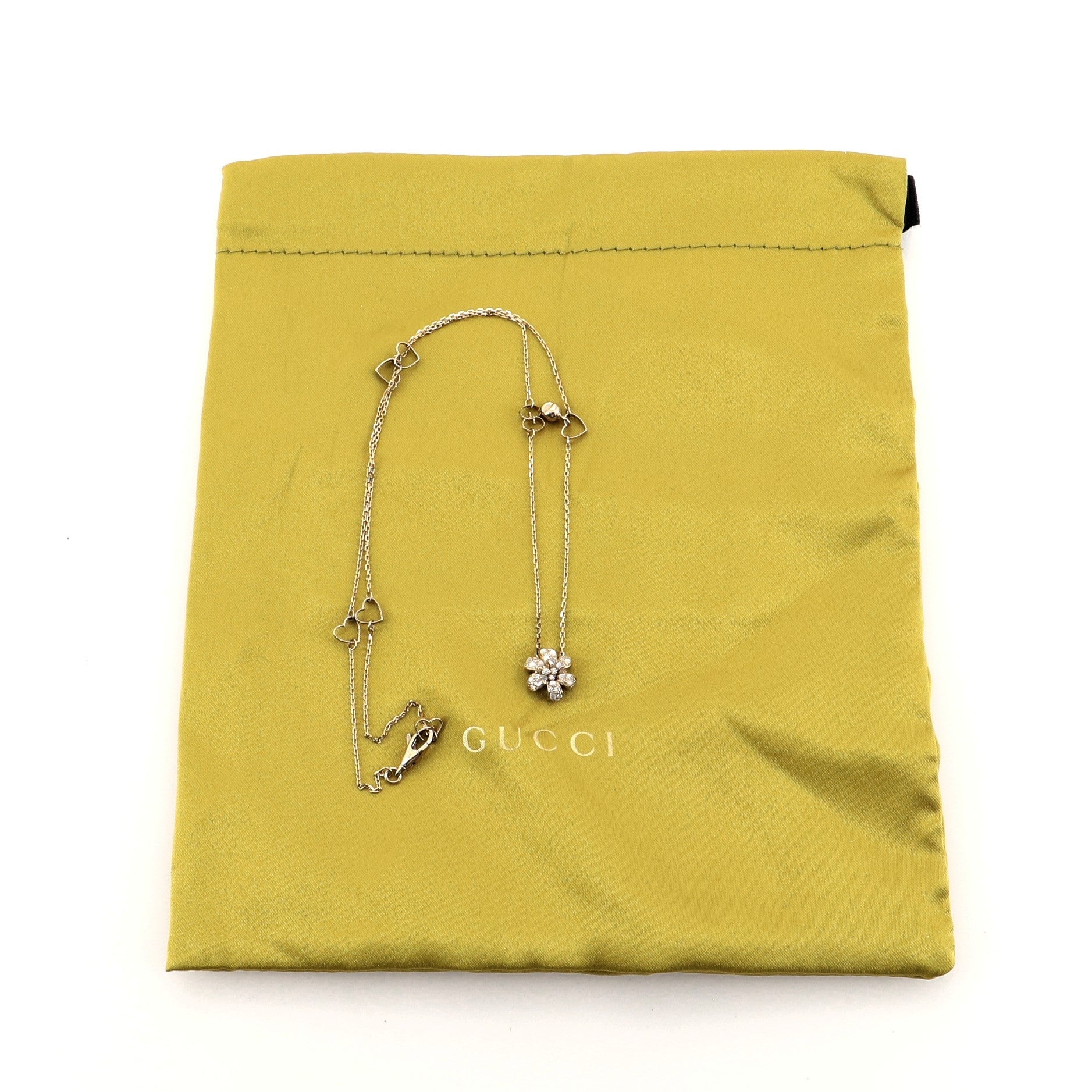 Flora Pendant Necklace 18K Yellow Gold with Diamonds and Moonstone