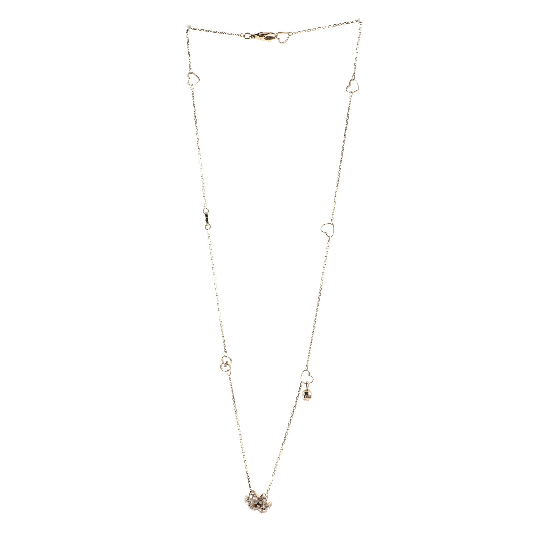 Flora Pendant Necklace 18K Yellow Gold with Diamonds and Moonstone