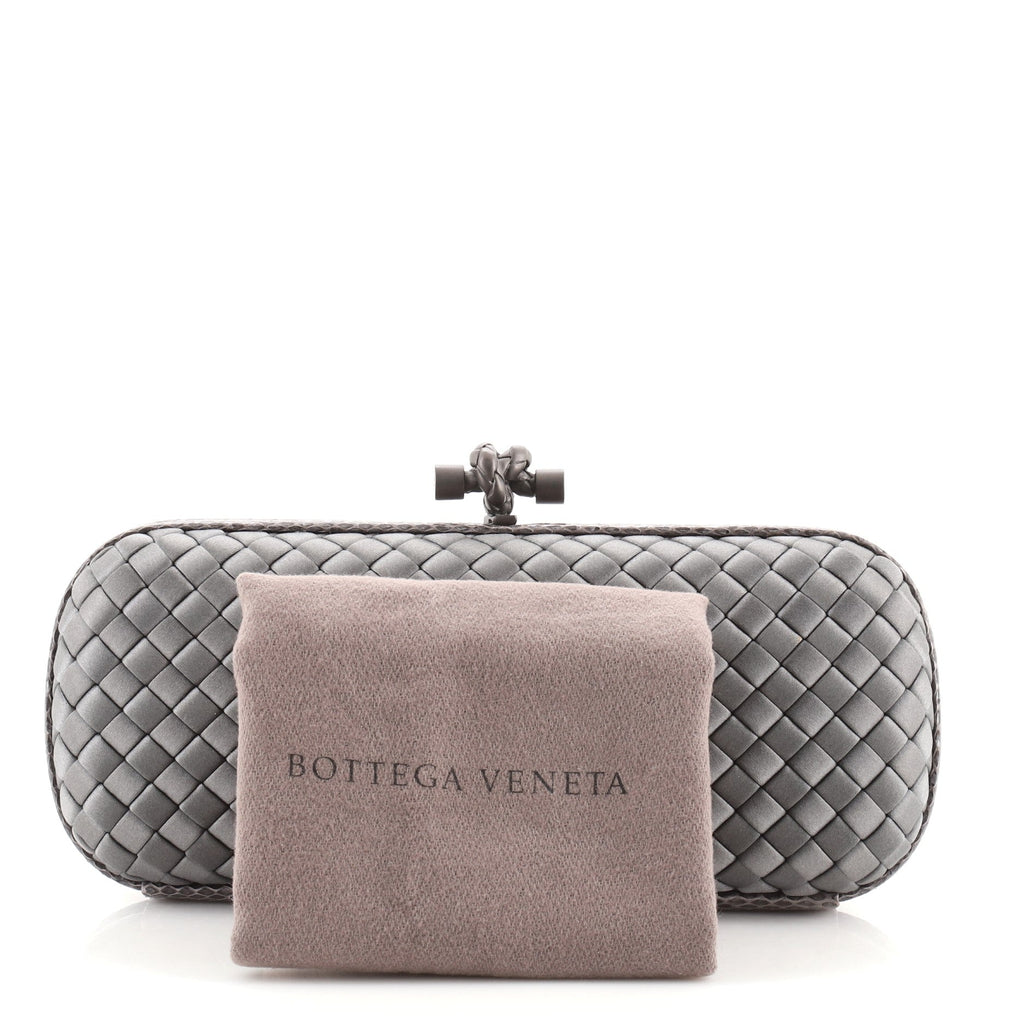 Box Knot Clutch Intrecciato Satin Long