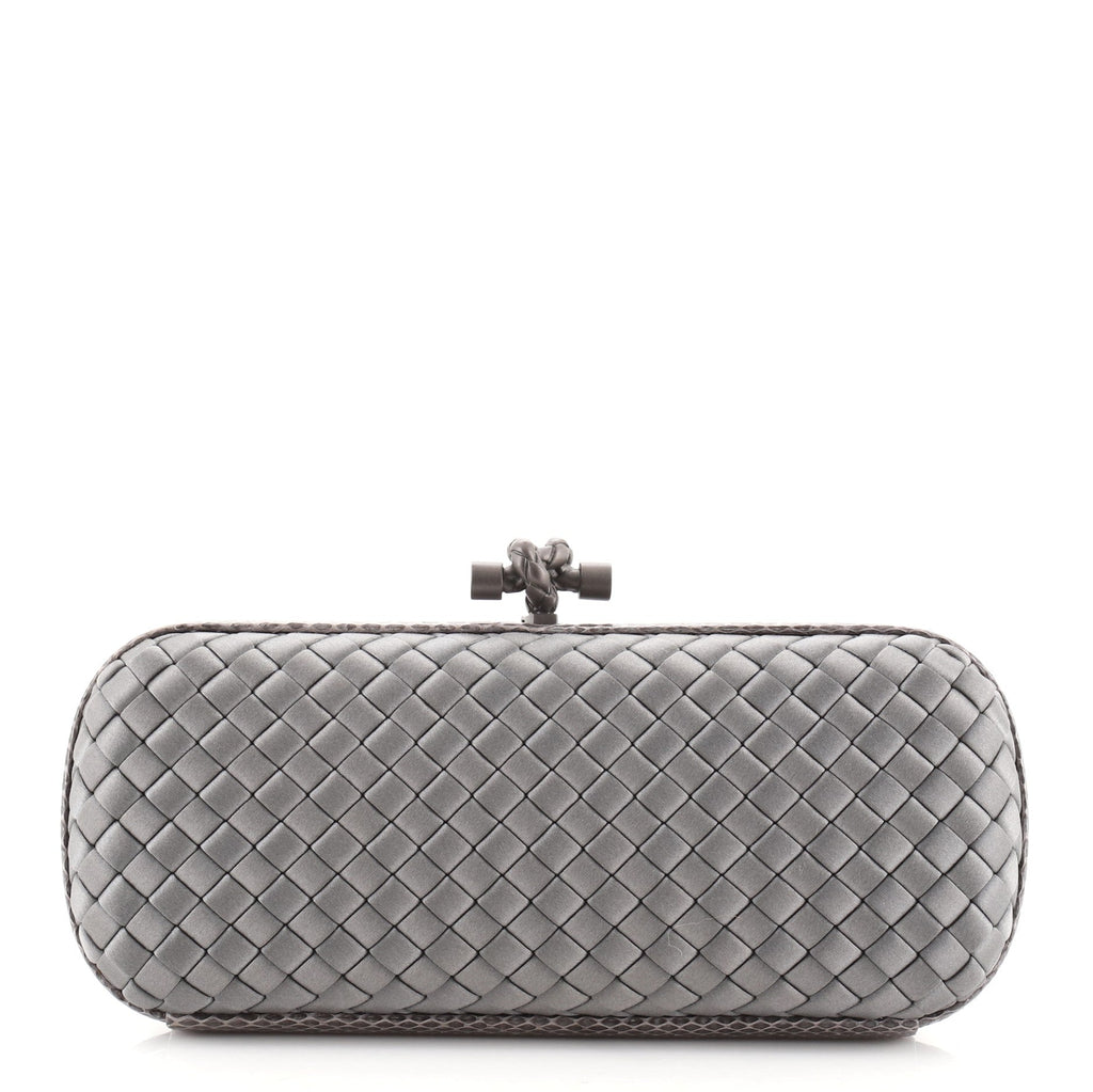 Box Knot Clutch Intrecciato Satin Long
