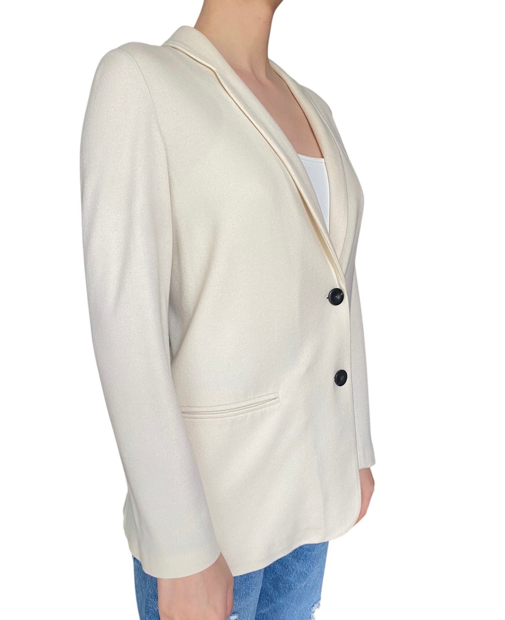 Giorgio Armani Ivory Cashmere Blazer - 42 / US 6