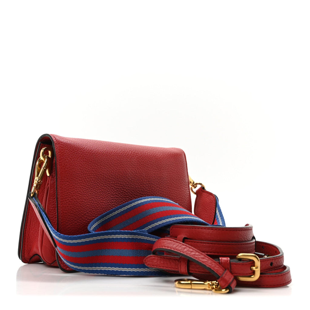 Vitello Daino Flap Crossbody Rosso