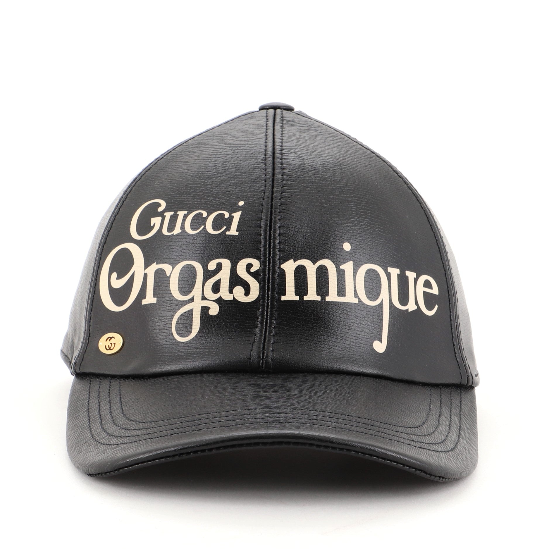 Orgasmique Baseball Cap Printed Leather Medium