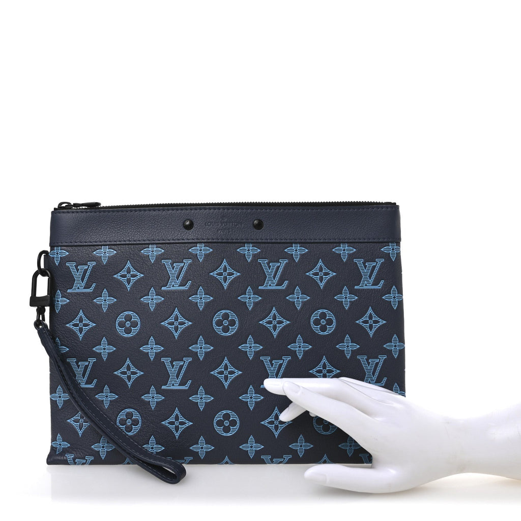 Monogram Shadow Pochette To-Go Navy River Blue