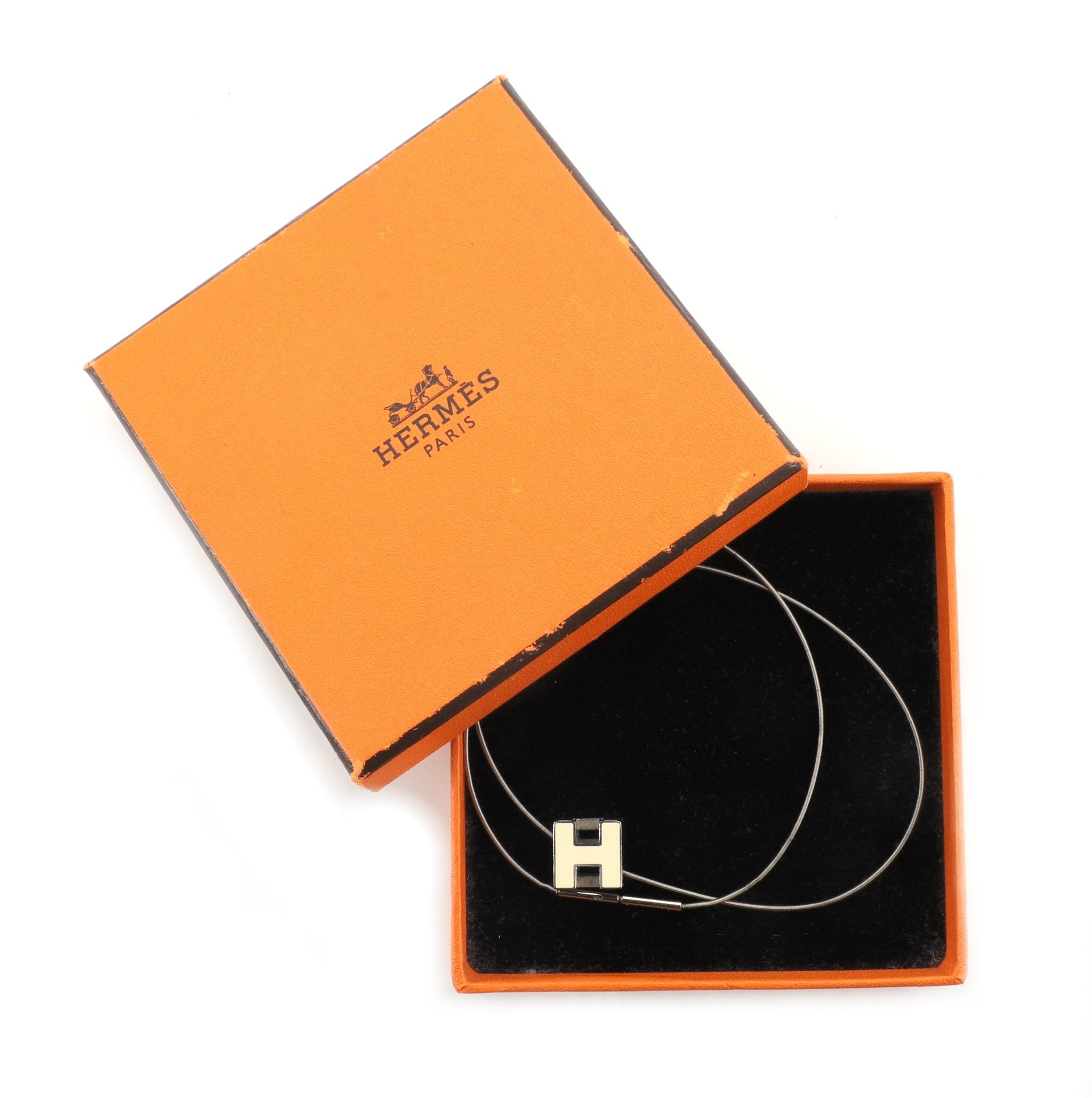 Pop H Cube Pendant Necklace Metal with Enamel