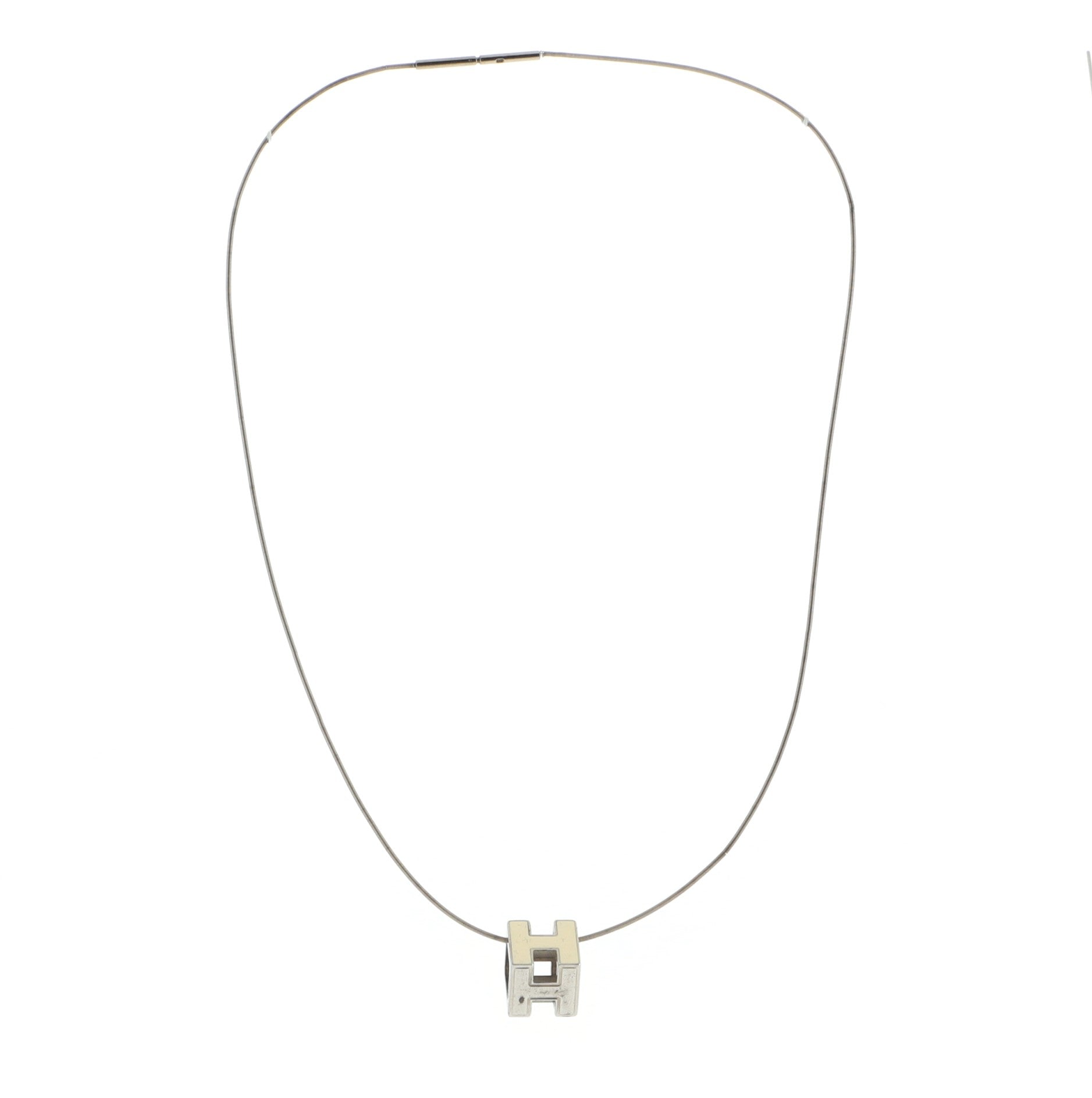 Pop H Cube Pendant Necklace Metal with Enamel