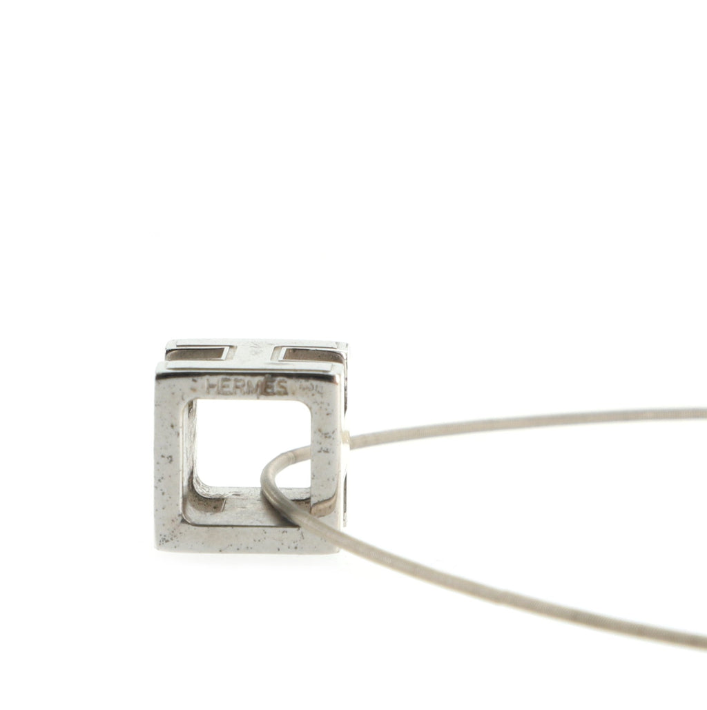 Pop H Cube Pendant Necklace Metal with Enamel