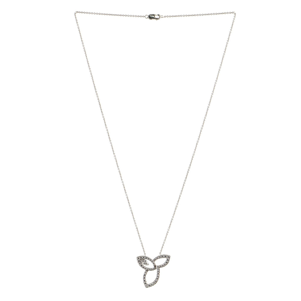 Lily Cluster Pendant Necklace Platinum with Diamonds .68CT