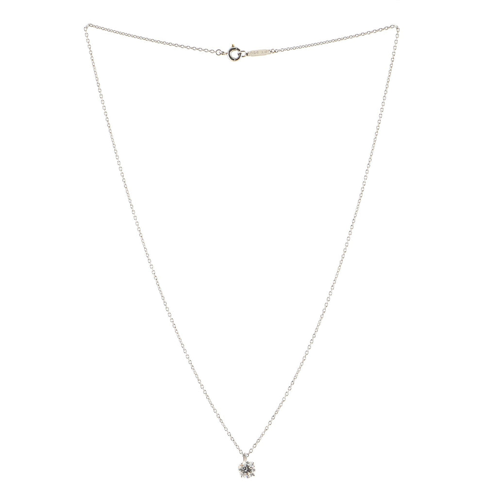 Solitaire Pendant Necklace Platinum with Diamond .56CT