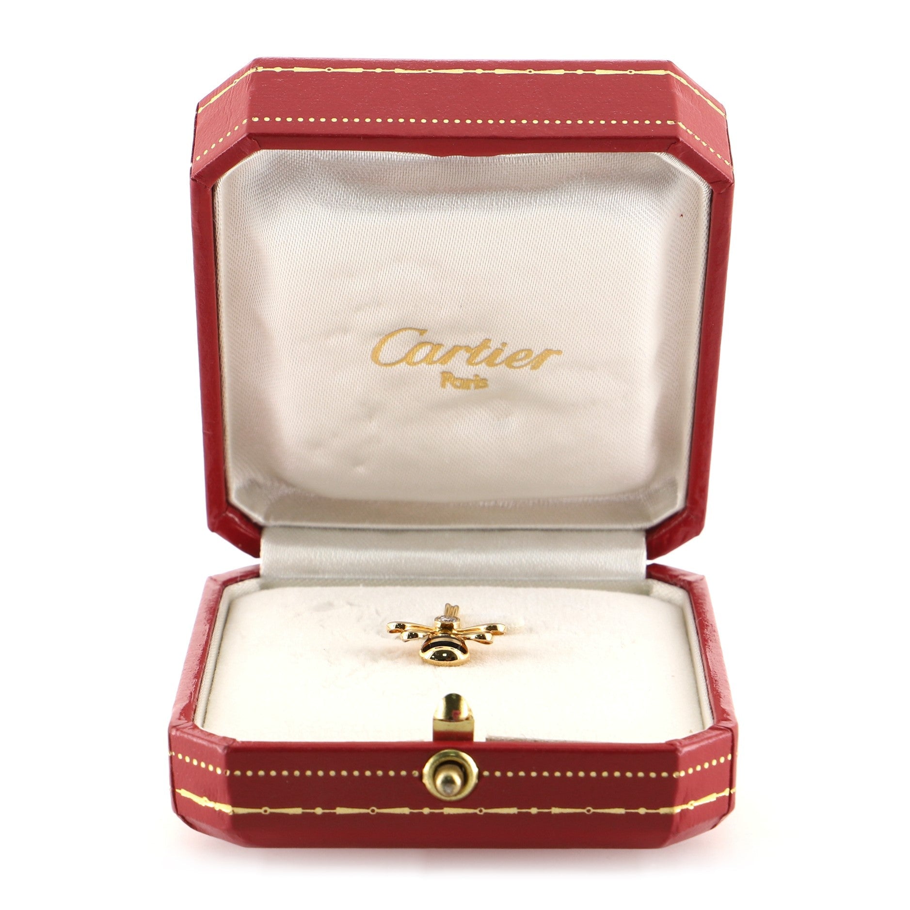 Bumble Bee Charm Necklace 18K Yellow Gold with Diamond and Enamel
