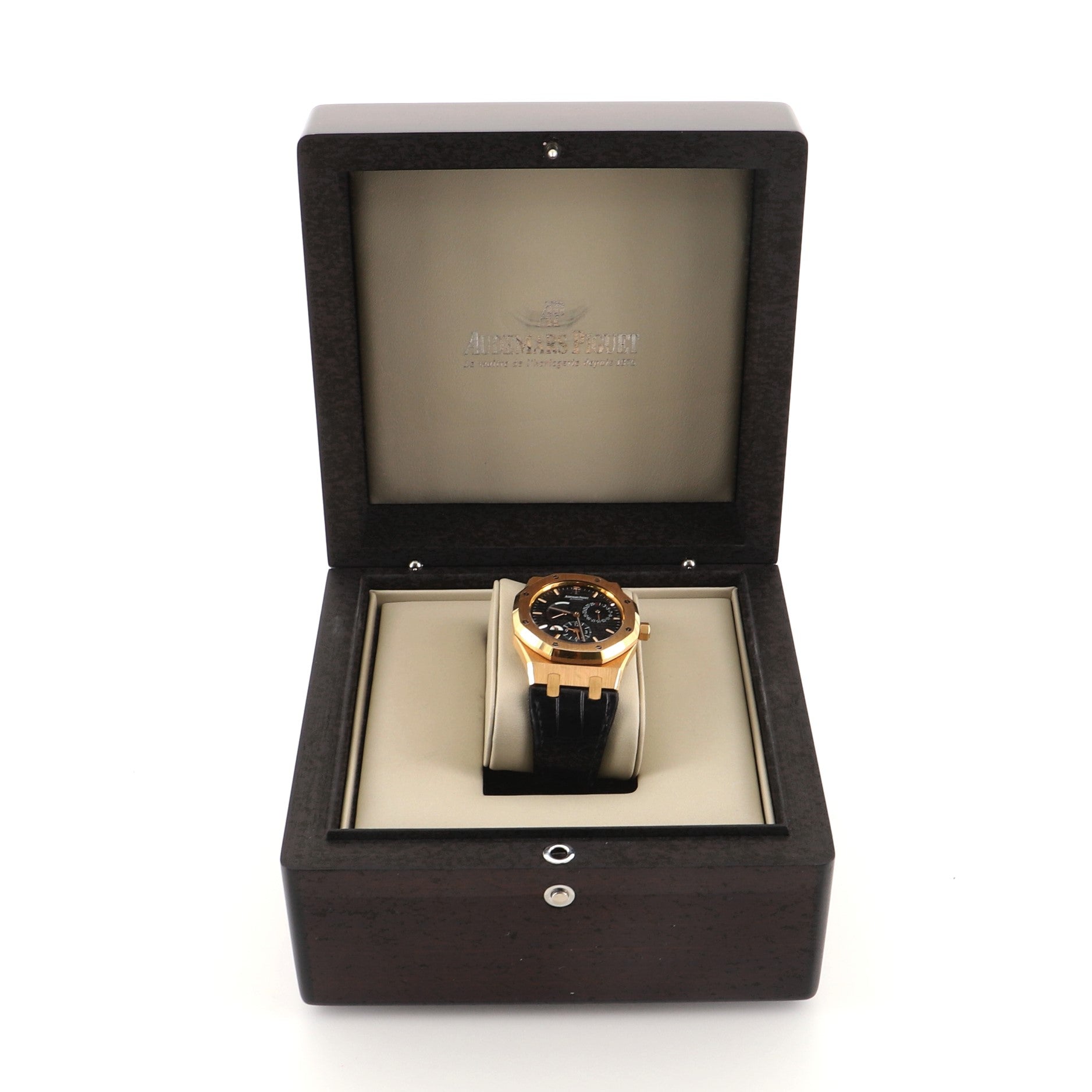 Royal Oak Dual Time Automatic Watch Rose Gold and Alligator 39