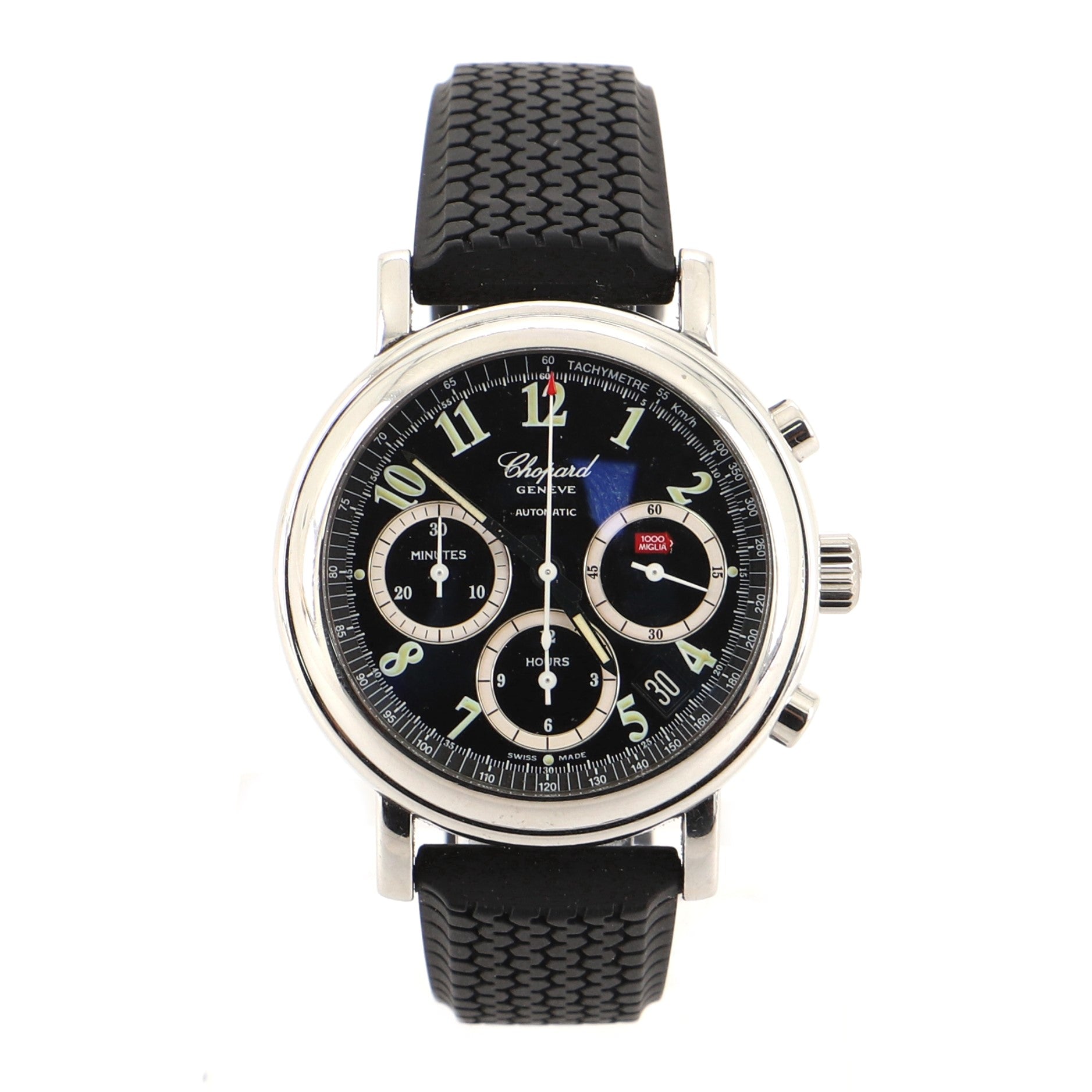 Mille Miglia Chronograph Automatic Watch Stainless Steel and Rubber 39