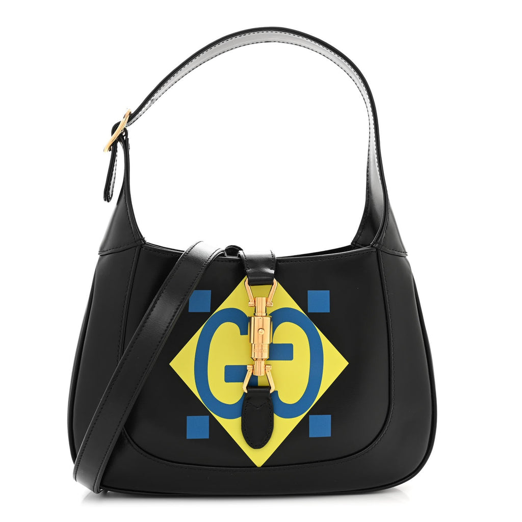 Calfskin Geometric Small Jackie 1961 Hobo Black