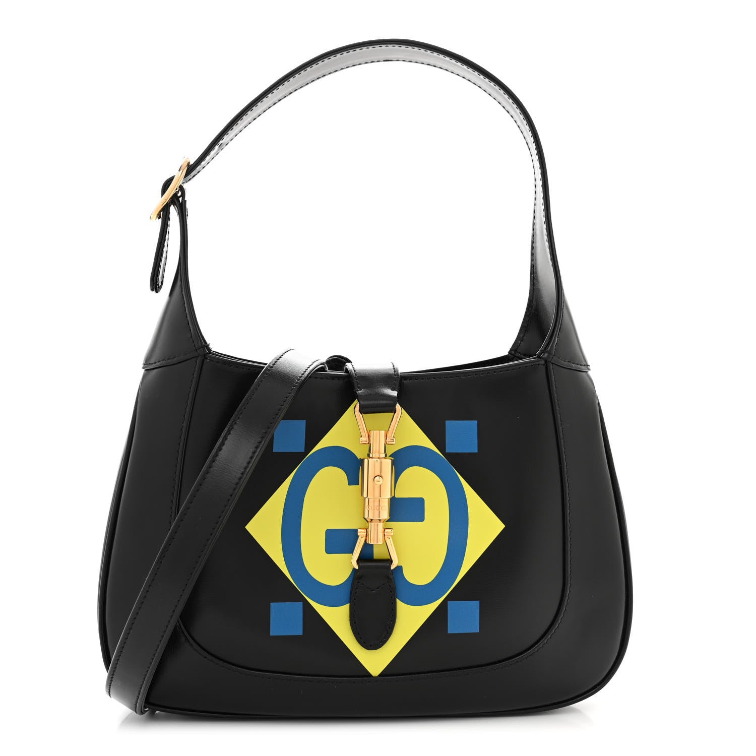 Calfskin Geometric Small Jackie 1961 Hobo Black