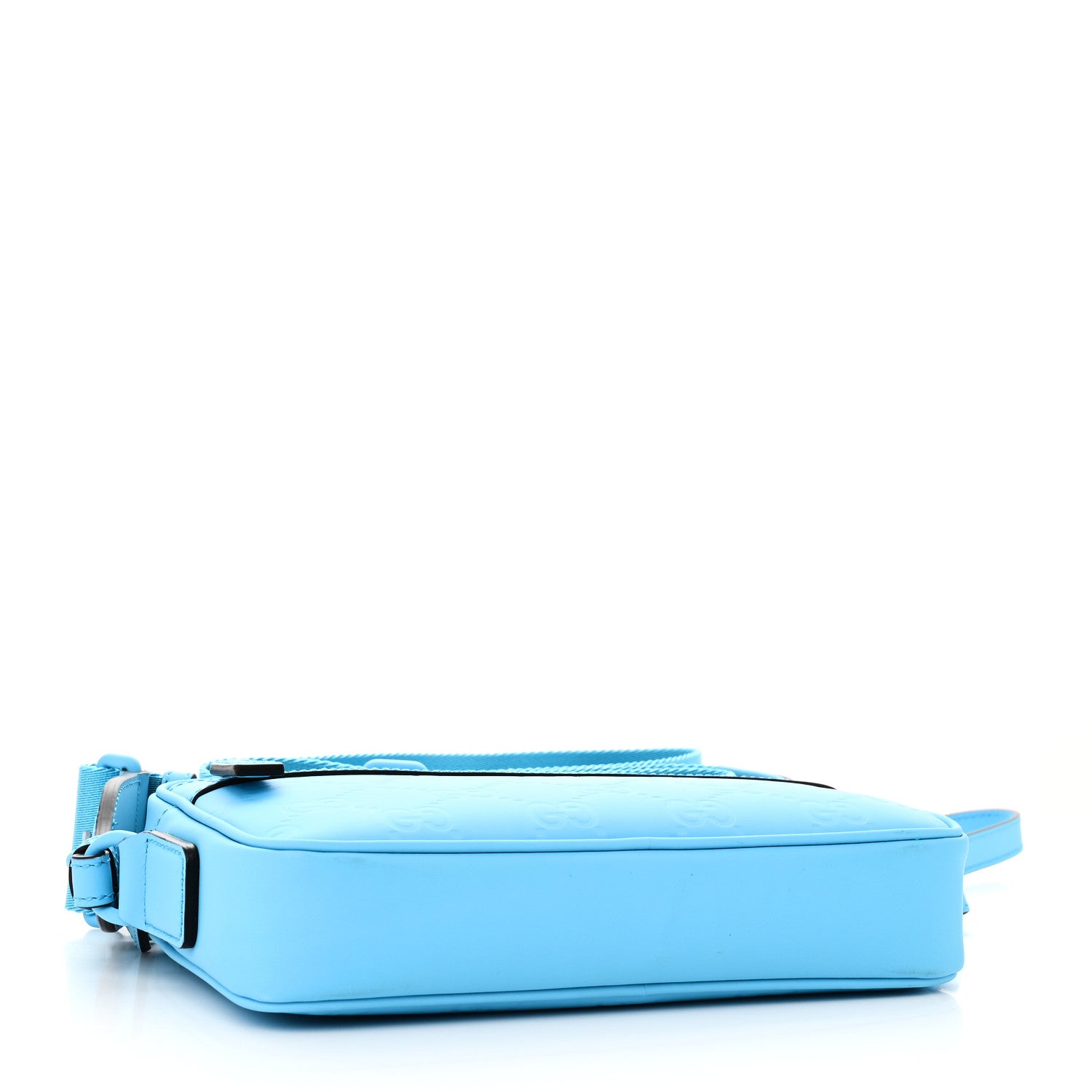 Rubber Effect Monogram GG Crossbody Bag Bright Blue